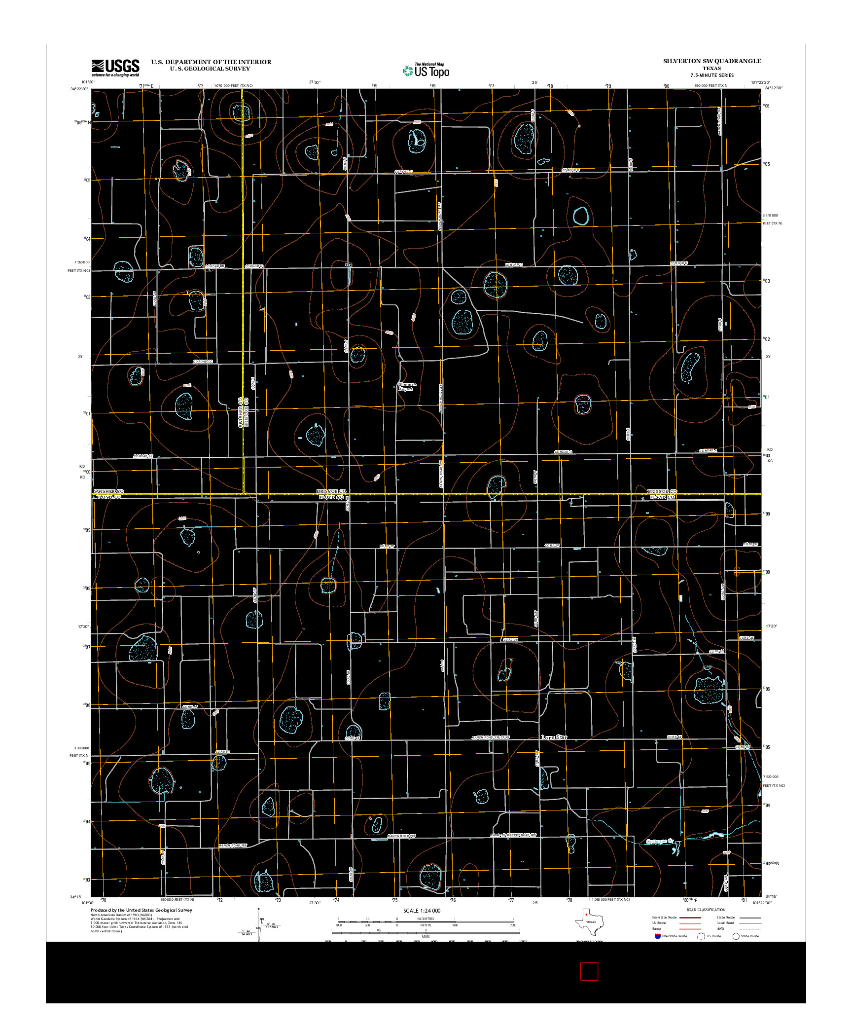 USGS US TOPO 7.5-MINUTE MAP FOR SILVERTON SW, TX 2012