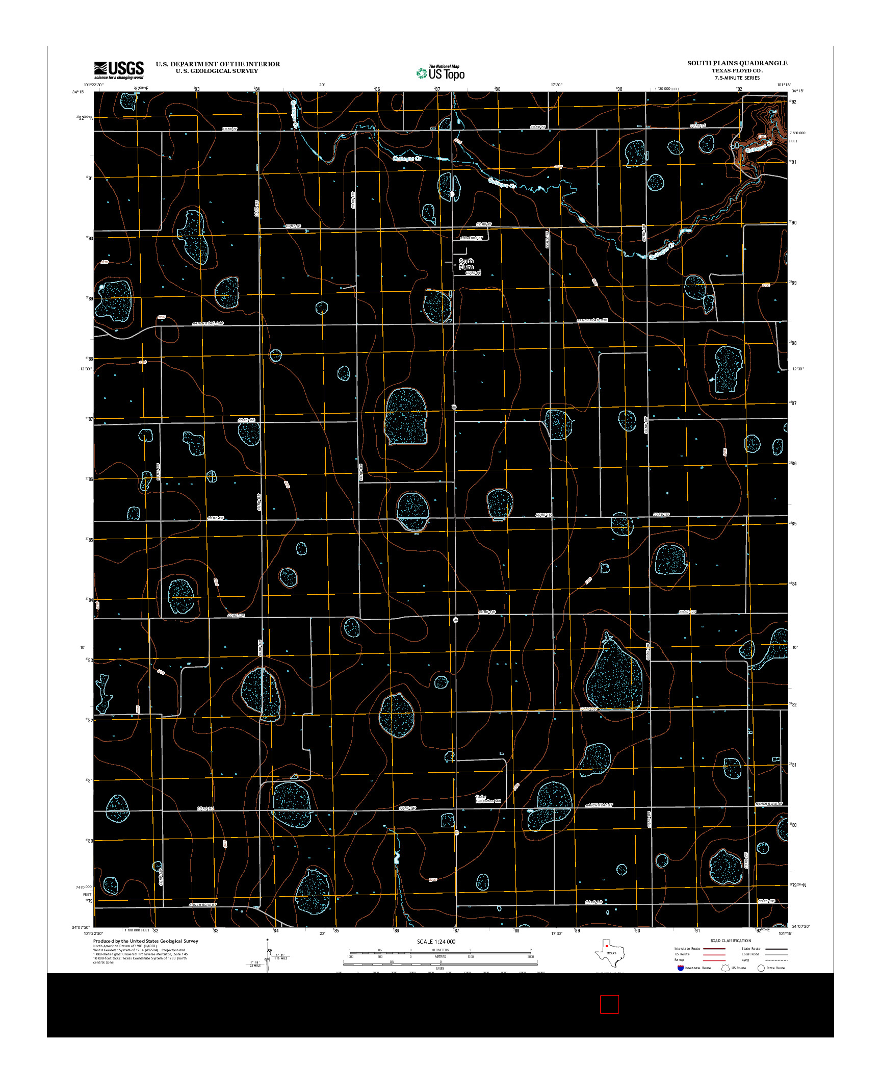 USGS US TOPO 7.5-MINUTE MAP FOR SOUTH PLAINS, TX 2012