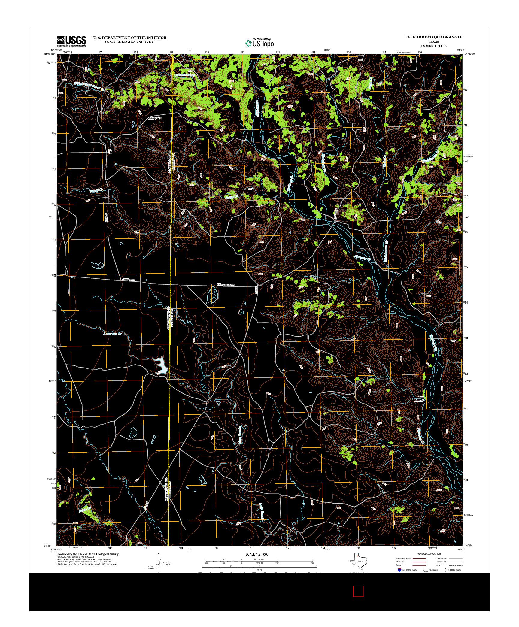 USGS US TOPO 7.5-MINUTE MAP FOR TATE ARROYO, TX 2012