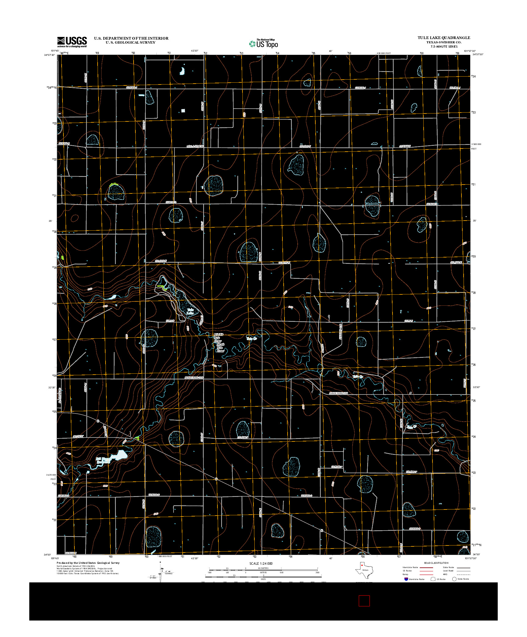 USGS US TOPO 7.5-MINUTE MAP FOR TULE LAKE, TX 2012