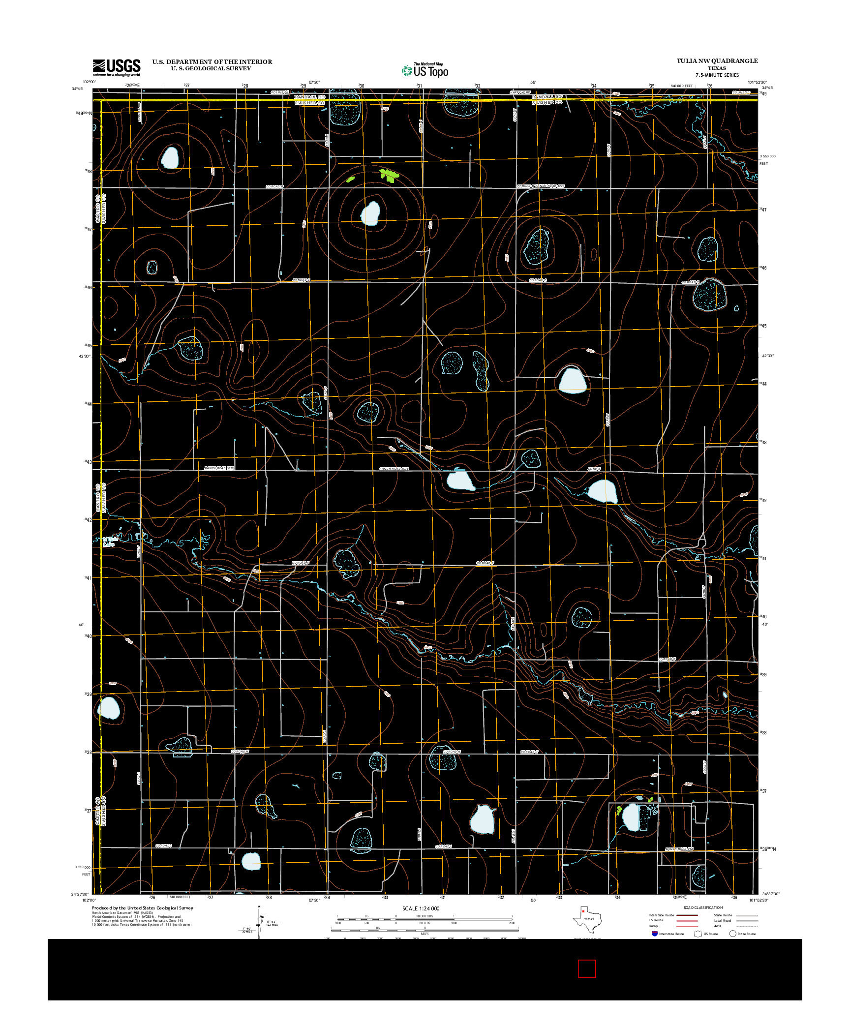 USGS US TOPO 7.5-MINUTE MAP FOR TULIA NW, TX 2012