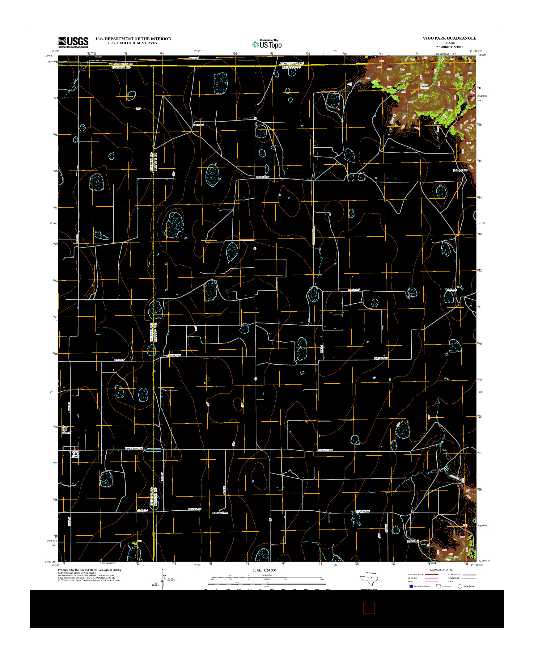 USGS US TOPO 7.5-MINUTE MAP FOR VIGO PARK, TX 2012