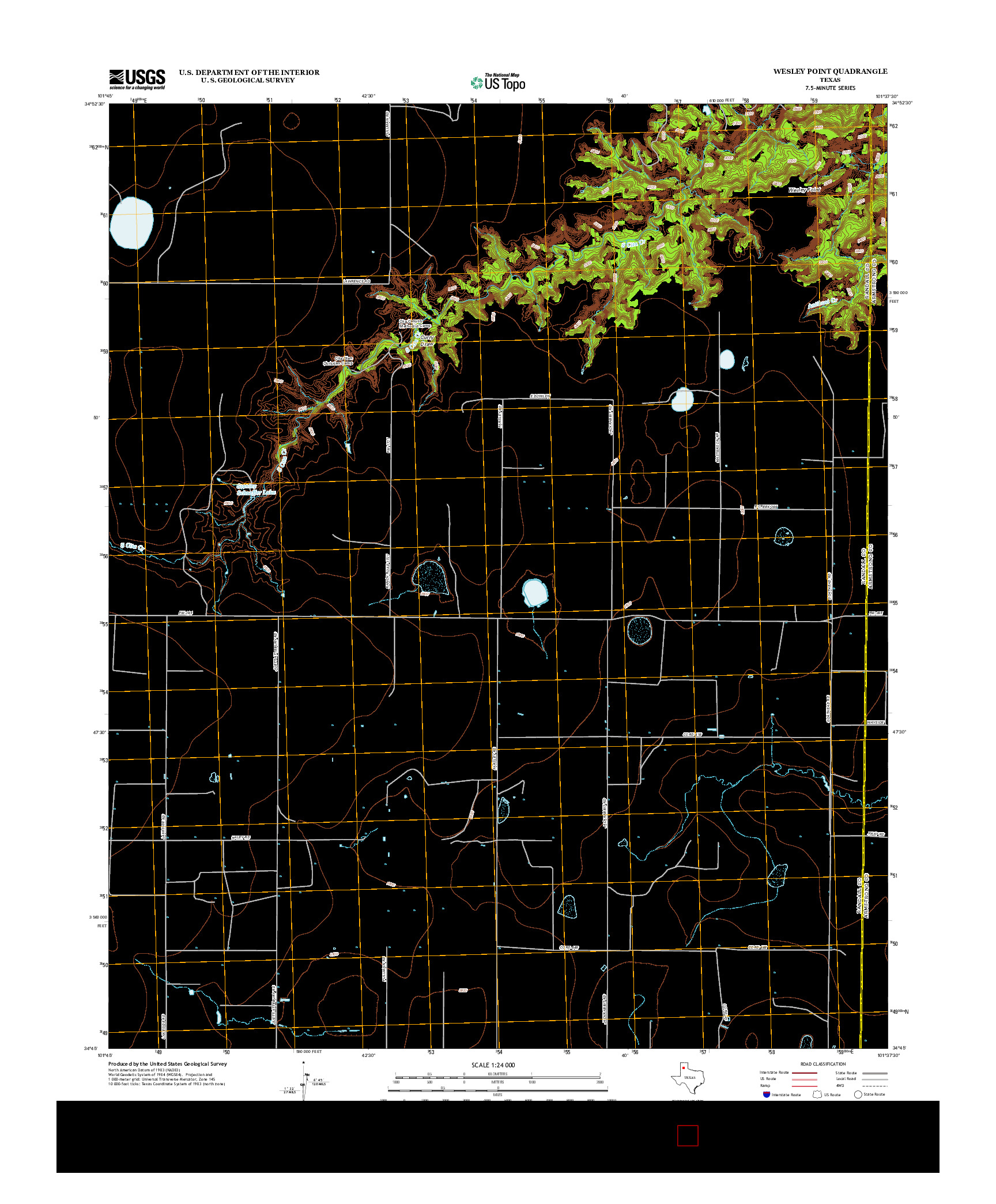 USGS US TOPO 7.5-MINUTE MAP FOR WESLEY POINT, TX 2012