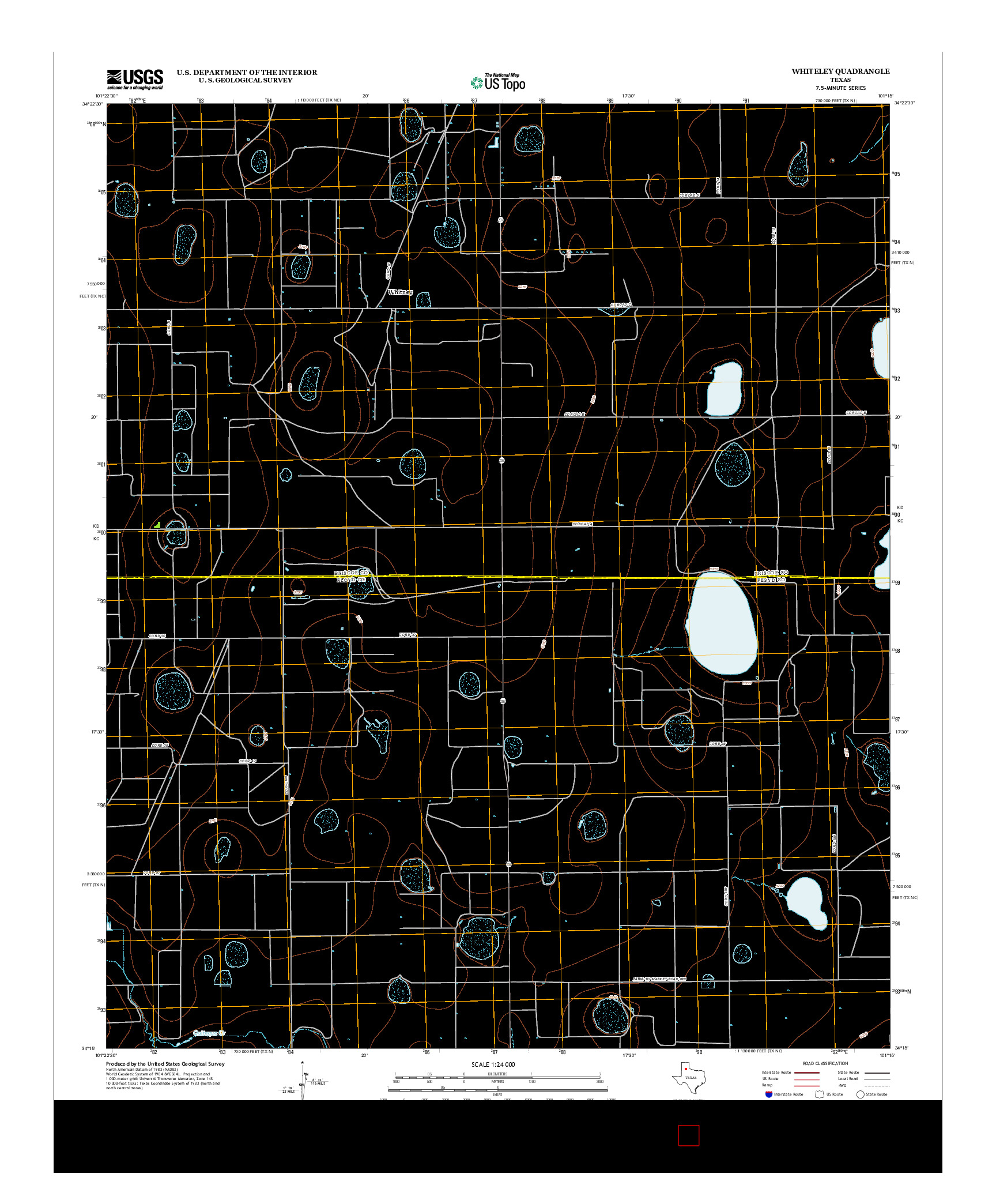 USGS US TOPO 7.5-MINUTE MAP FOR WHITELEY, TX 2012