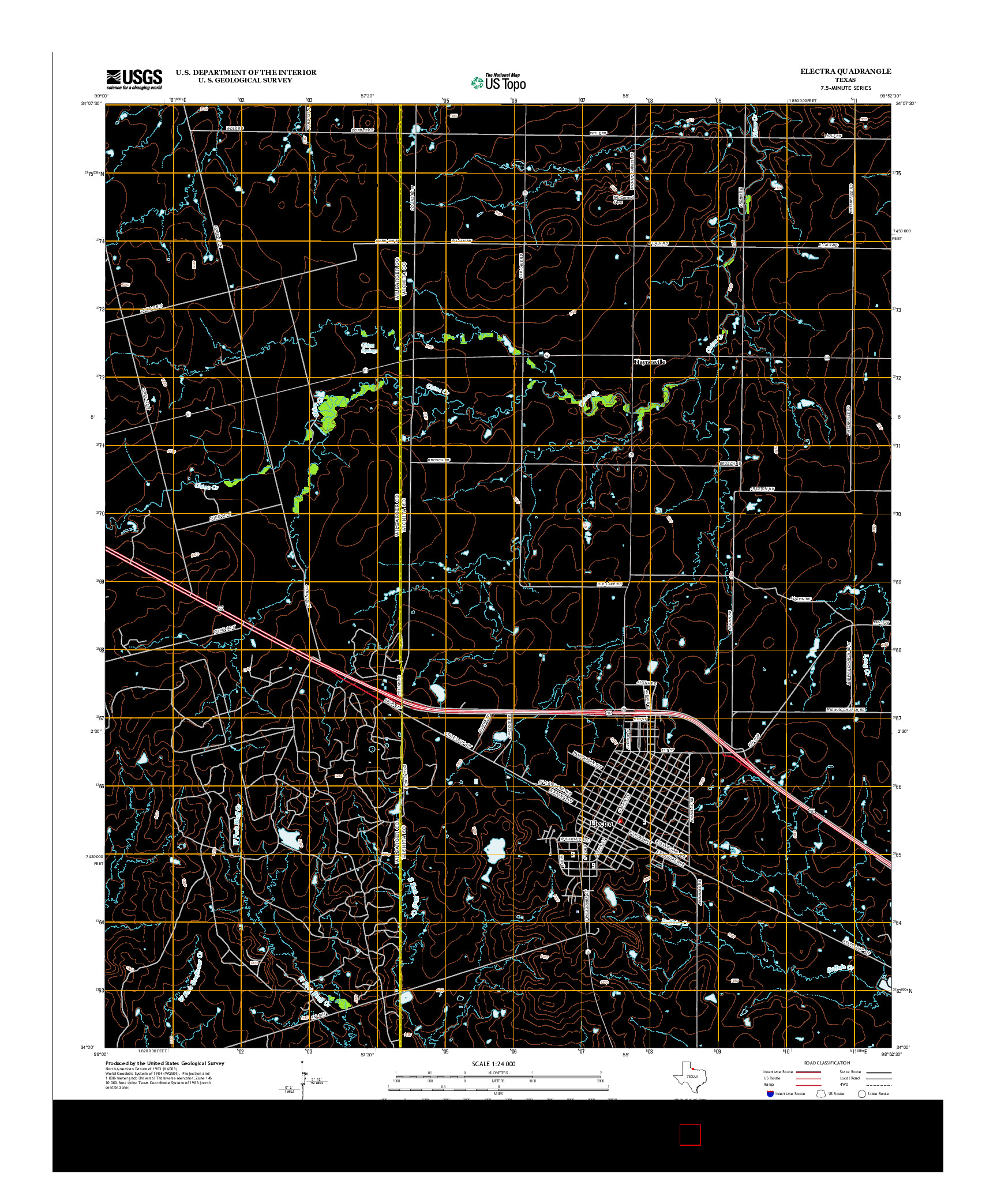 USGS US TOPO 7.5-MINUTE MAP FOR ELECTRA, TX 2012