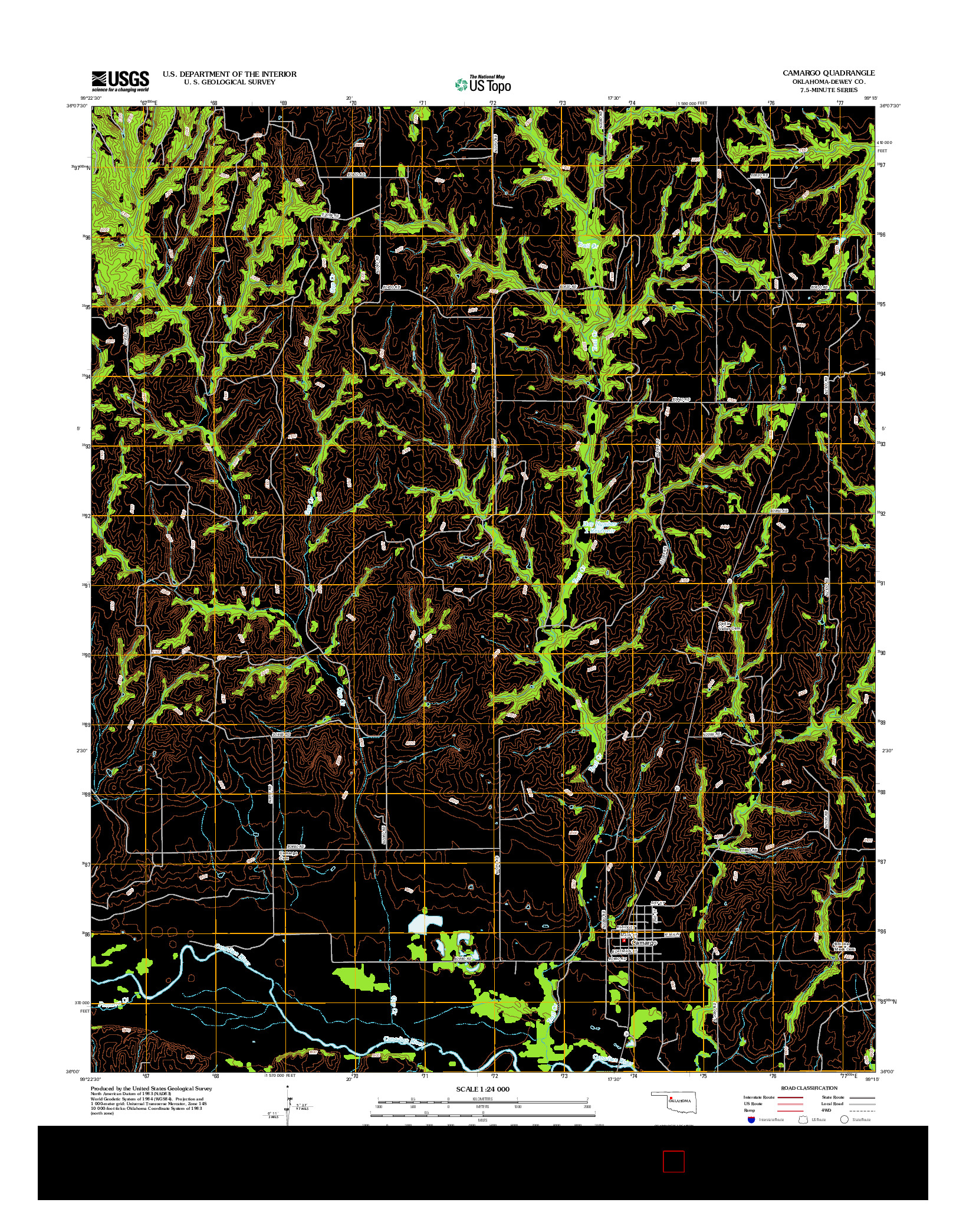 USGS US TOPO 7.5-MINUTE MAP FOR CAMARGO, OK 2012