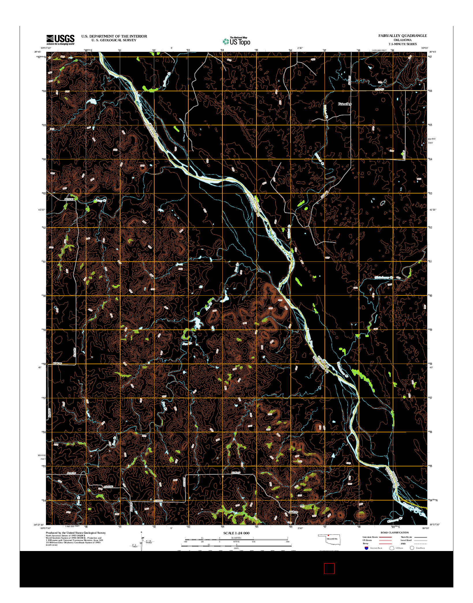 USGS US TOPO 7.5-MINUTE MAP FOR FAIRVALLEY, OK 2012