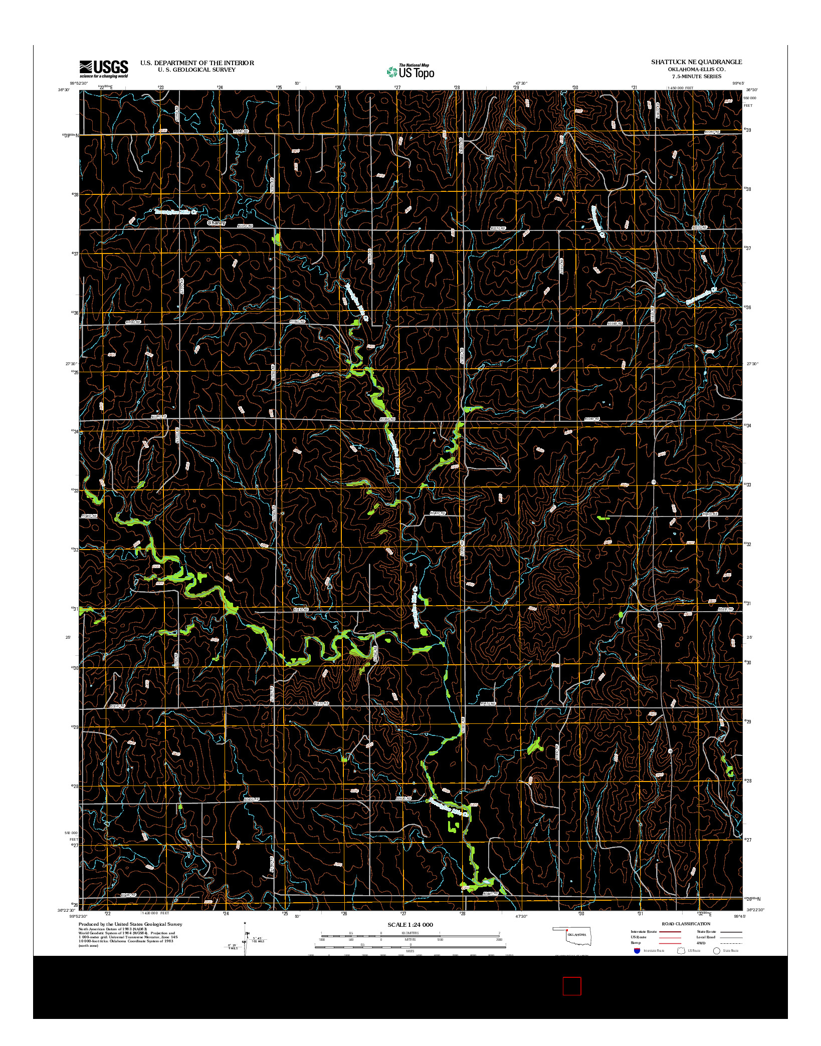 USGS US TOPO 7.5-MINUTE MAP FOR SHATTUCK NE, OK 2012