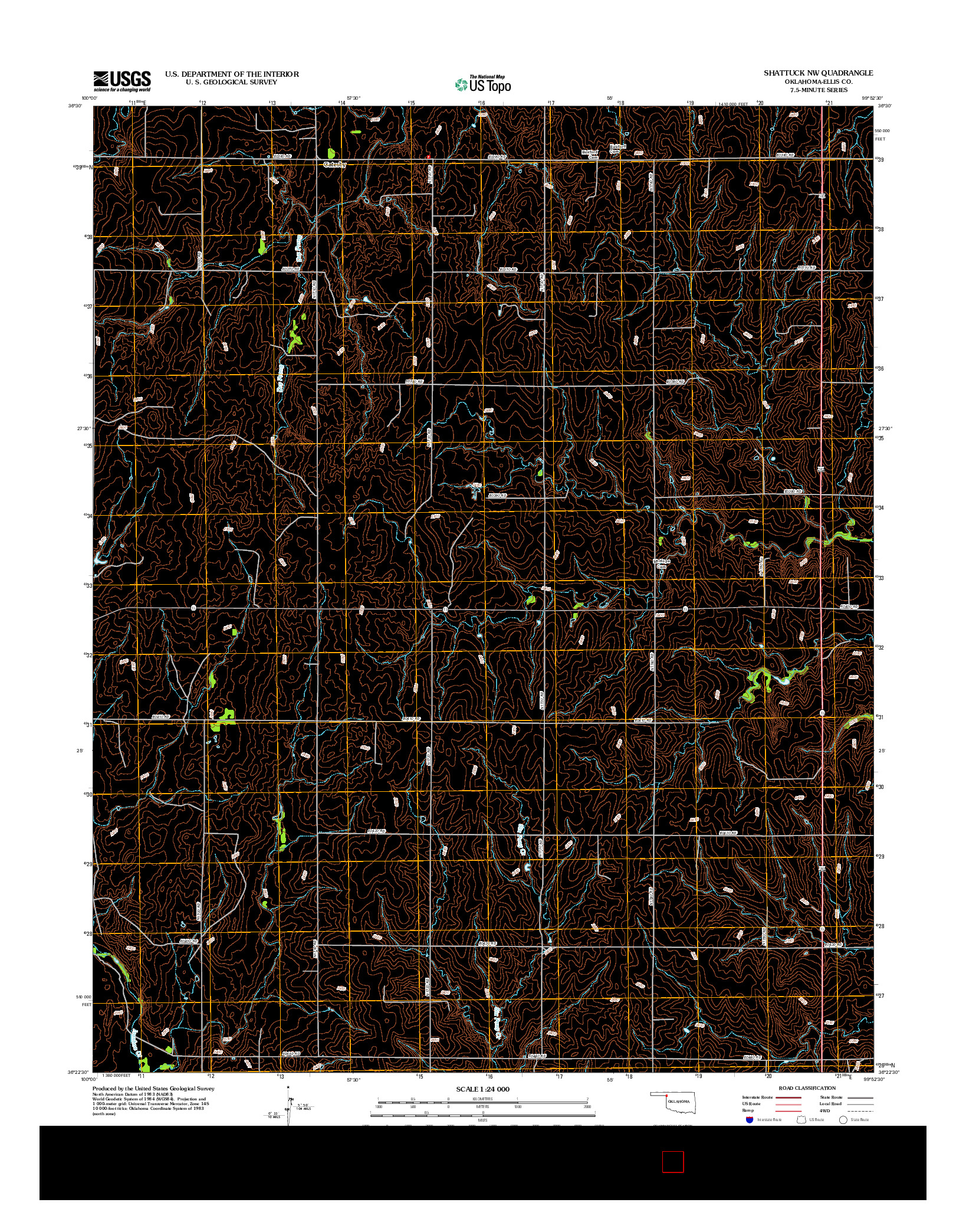 USGS US TOPO 7.5-MINUTE MAP FOR SHATTUCK NW, OK 2012