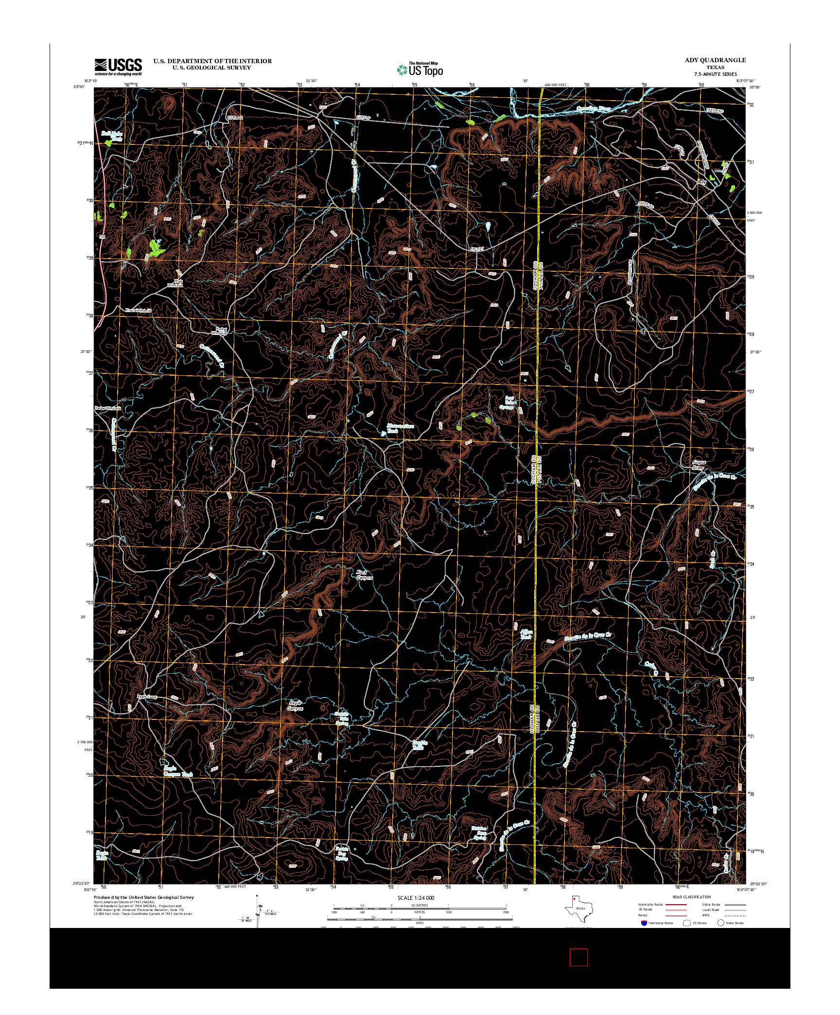 USGS US TOPO 7.5-MINUTE MAP FOR ADY, TX 2012