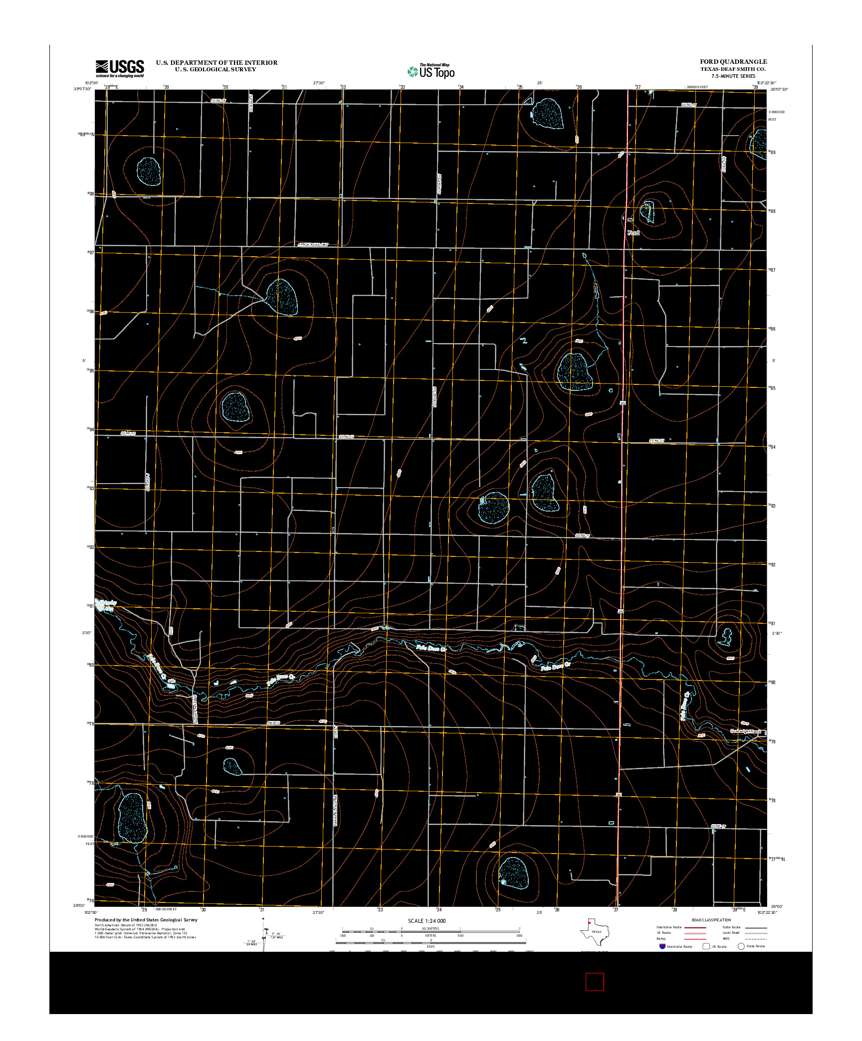 USGS US TOPO 7.5-MINUTE MAP FOR FORD, TX 2012