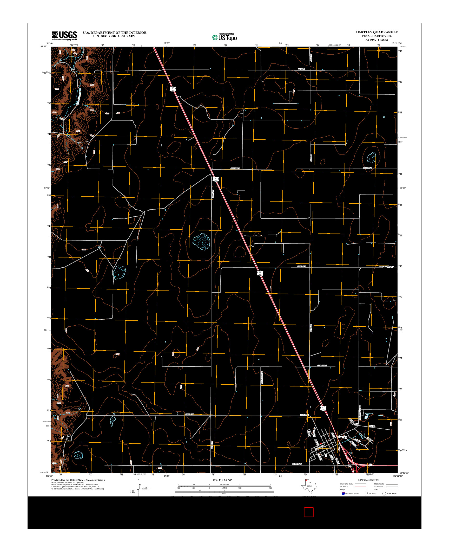 USGS US TOPO 7.5-MINUTE MAP FOR HARTLEY, TX 2012
