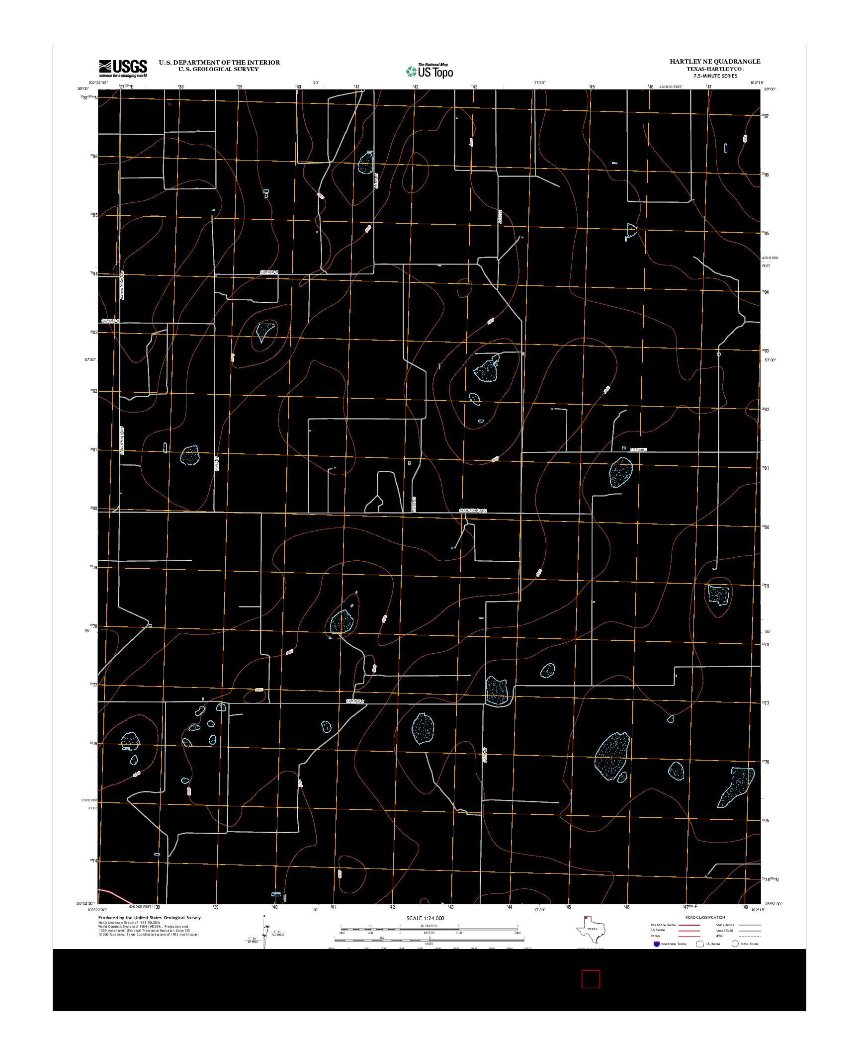 USGS US TOPO 7.5-MINUTE MAP FOR HARTLEY NE, TX 2012