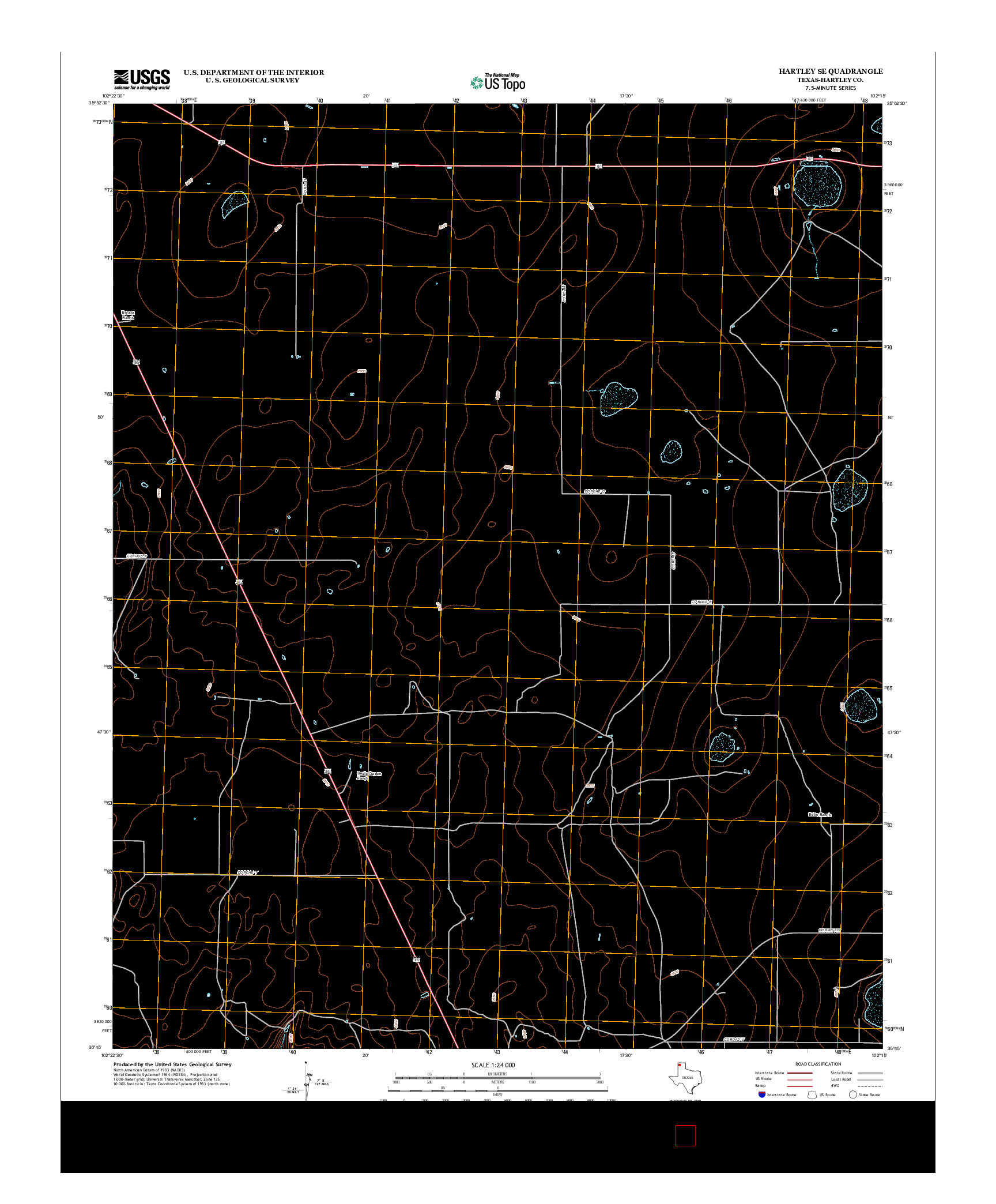 USGS US TOPO 7.5-MINUTE MAP FOR HARTLEY SE, TX 2012