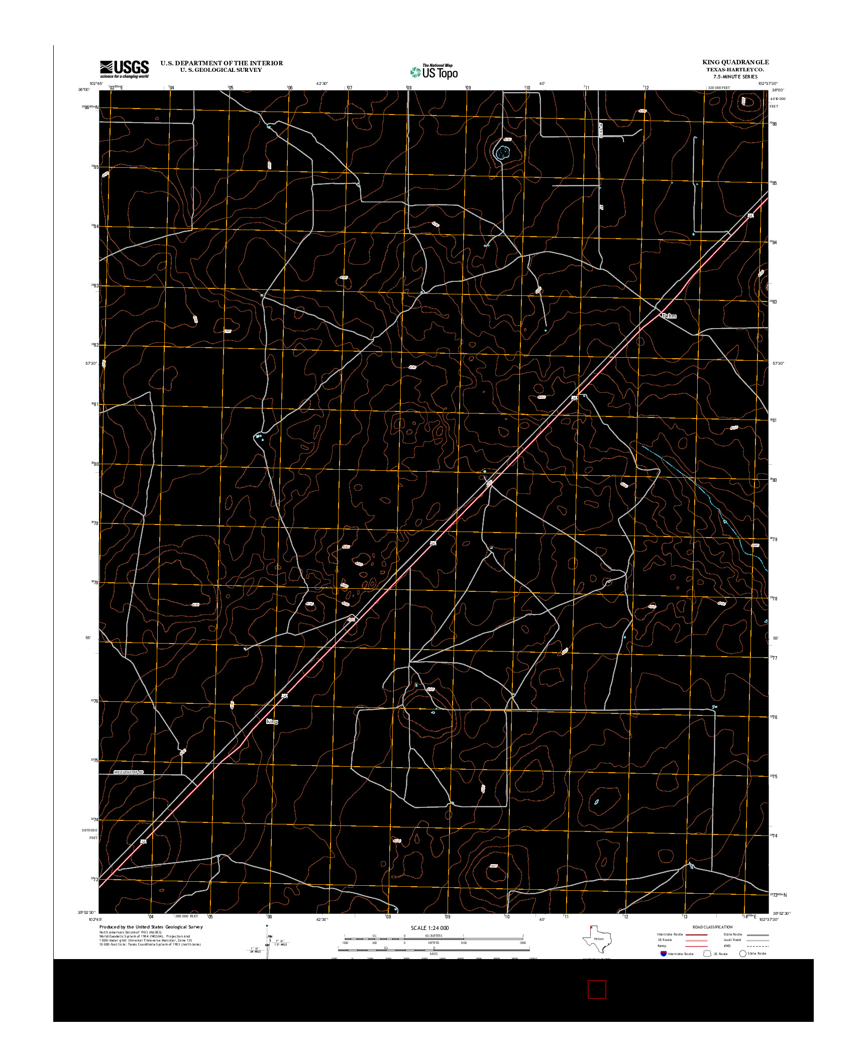 USGS US TOPO 7.5-MINUTE MAP FOR KING, TX 2012