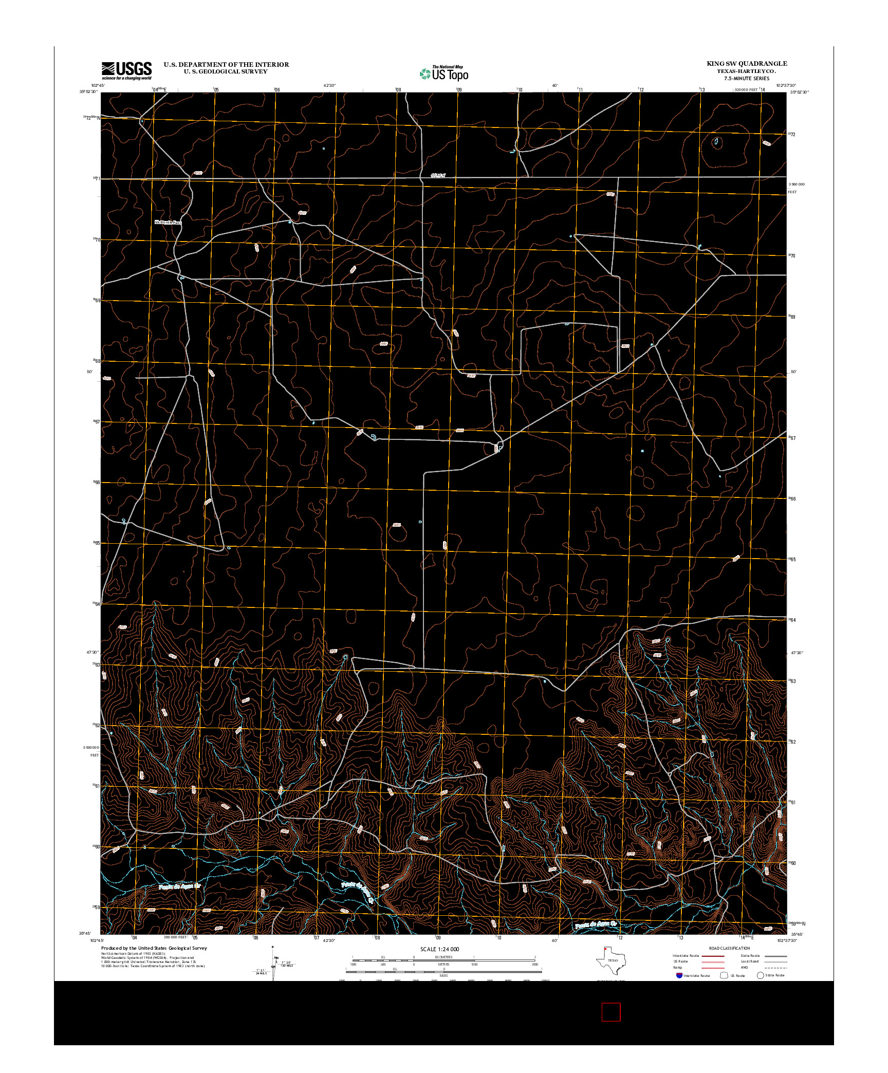 USGS US TOPO 7.5-MINUTE MAP FOR KING SW, TX 2012