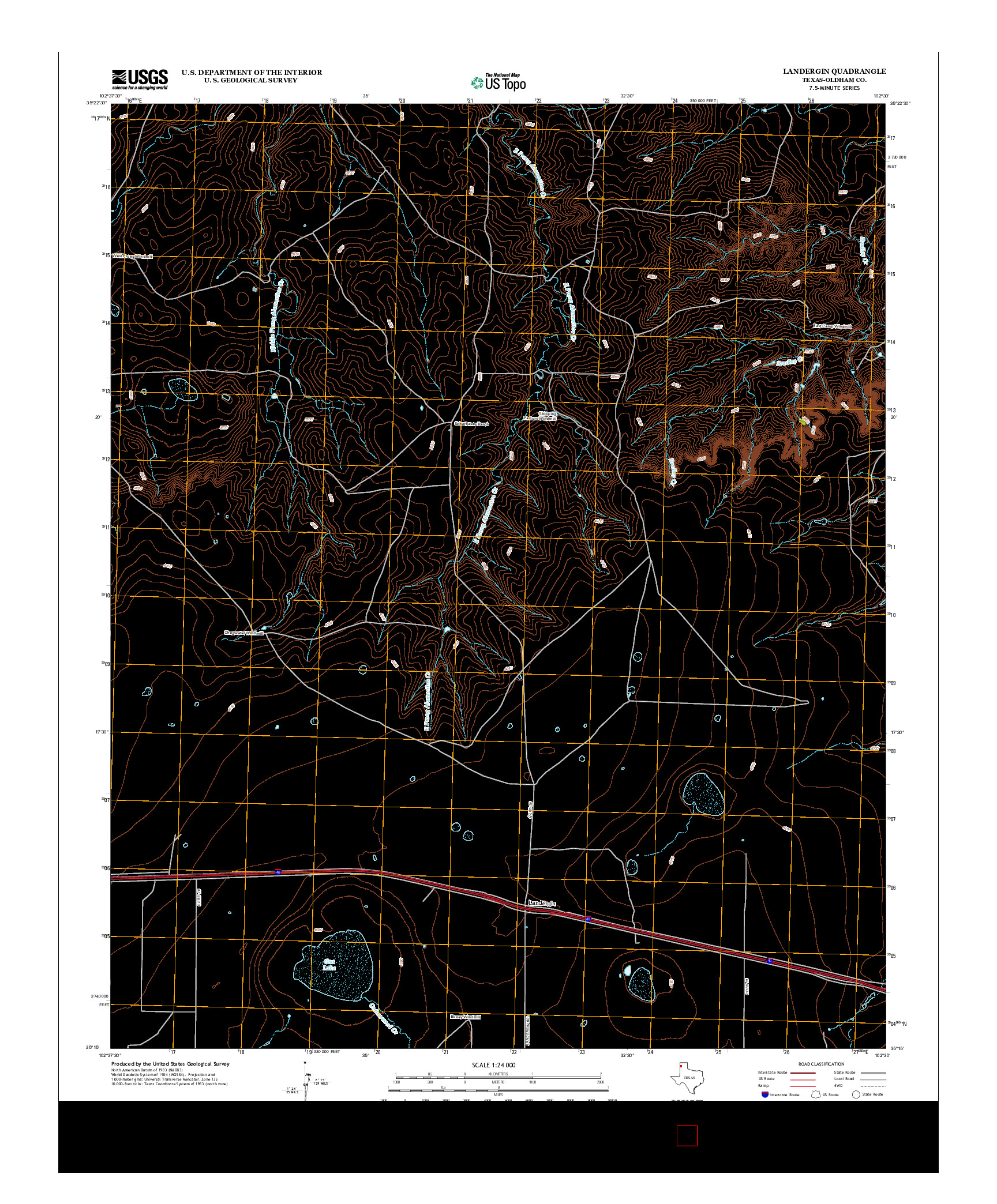 USGS US TOPO 7.5-MINUTE MAP FOR LANDERGIN, TX 2012