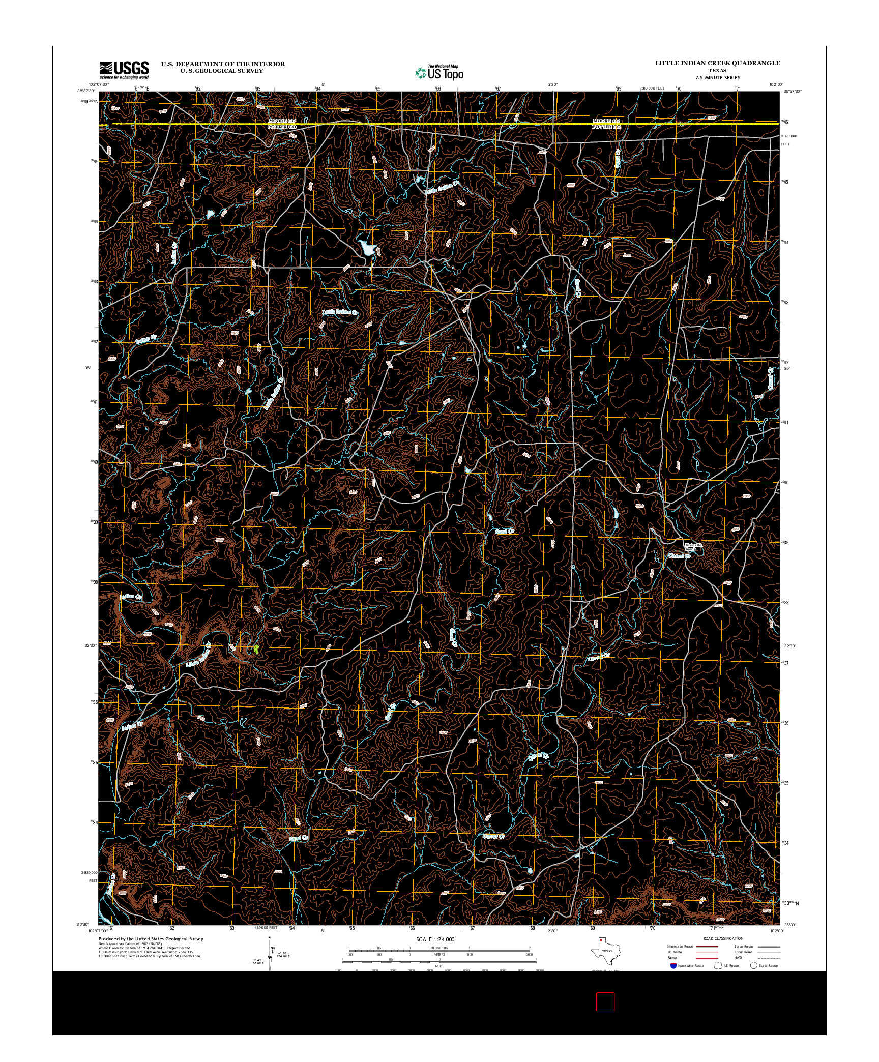 USGS US TOPO 7.5-MINUTE MAP FOR LITTLE INDIAN CREEK, TX 2012