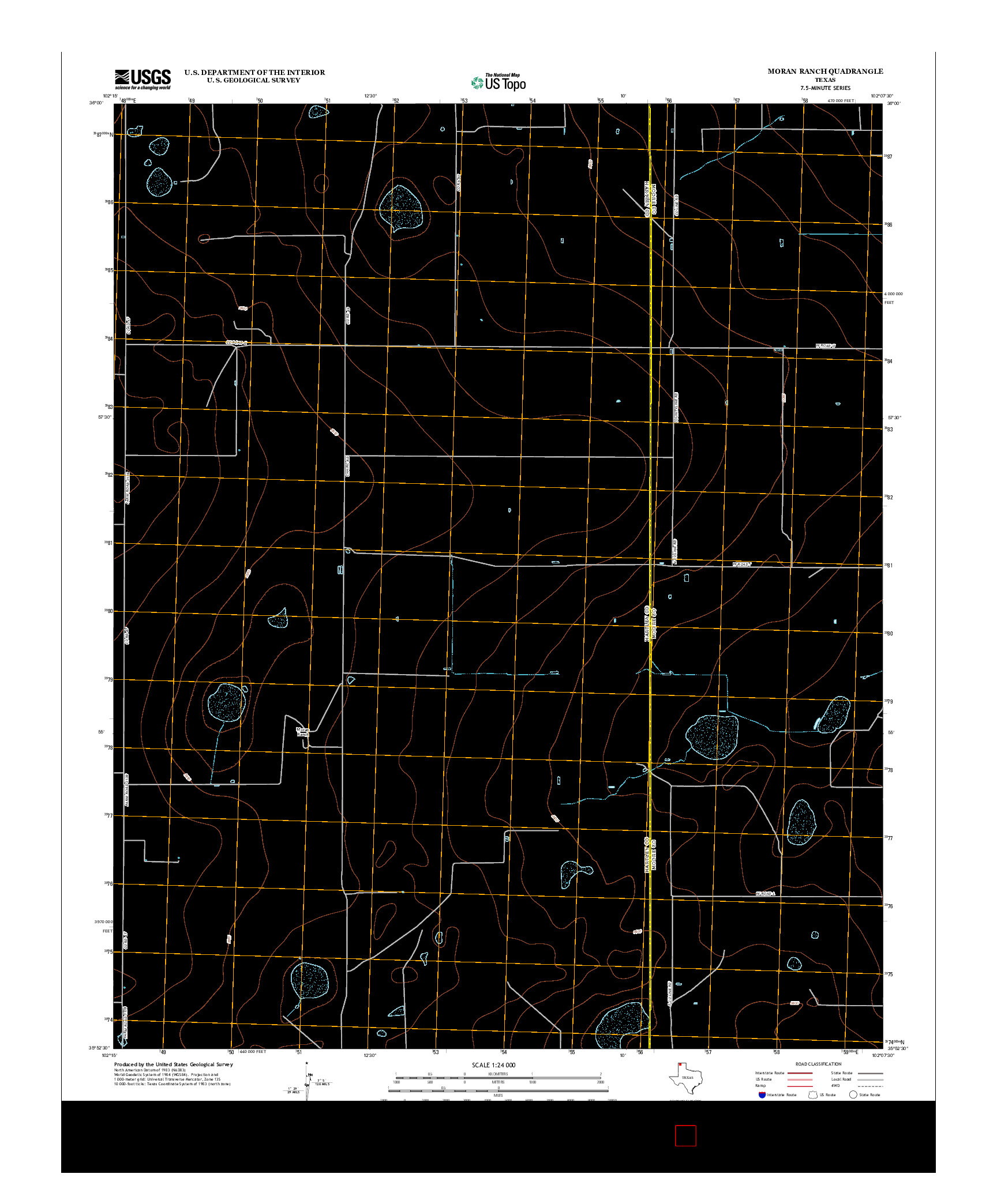 USGS US TOPO 7.5-MINUTE MAP FOR MORAN RANCH, TX 2012