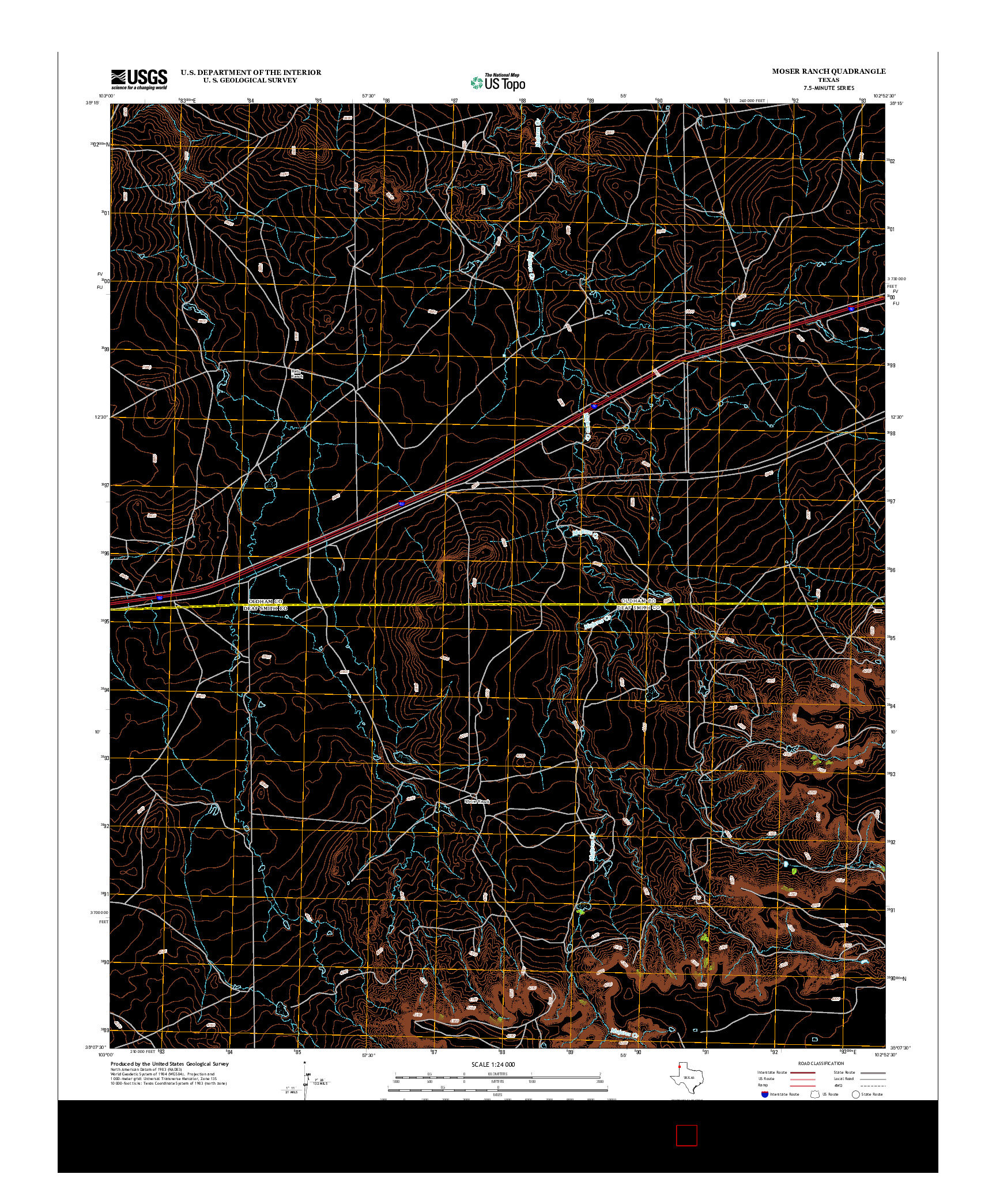 USGS US TOPO 7.5-MINUTE MAP FOR MOSER RANCH, TX 2012