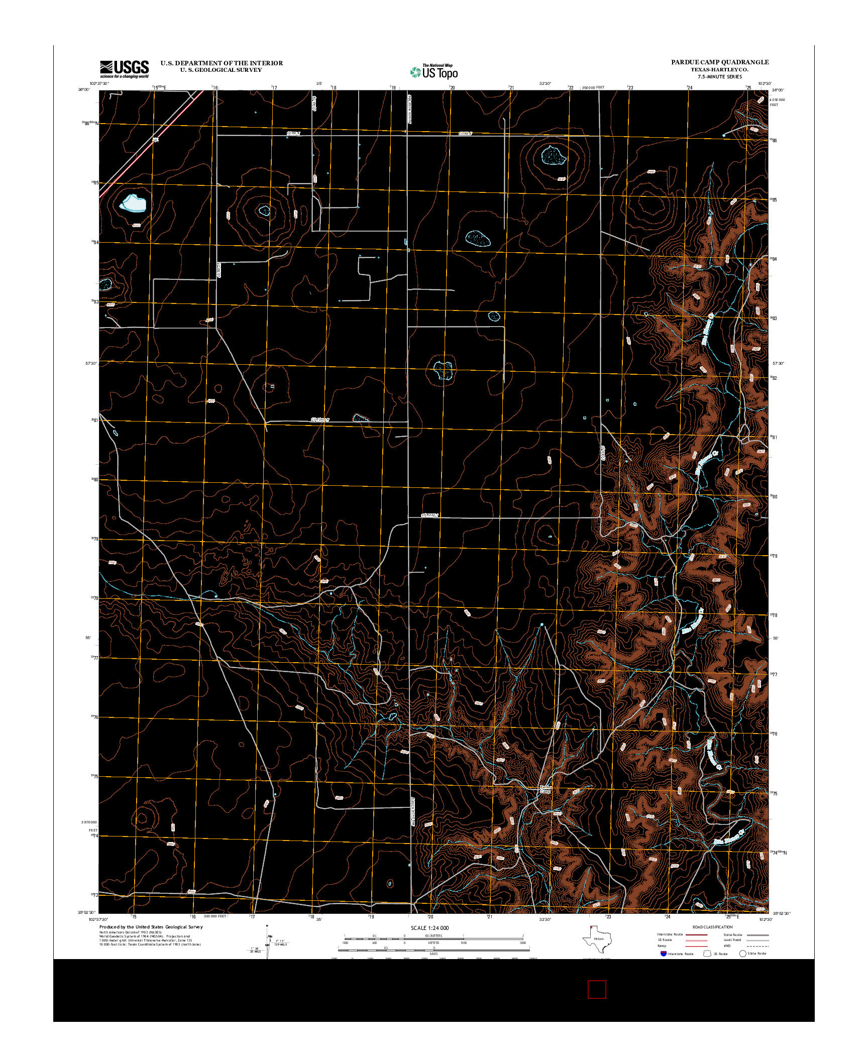 USGS US TOPO 7.5-MINUTE MAP FOR PARDUE CAMP, TX 2012