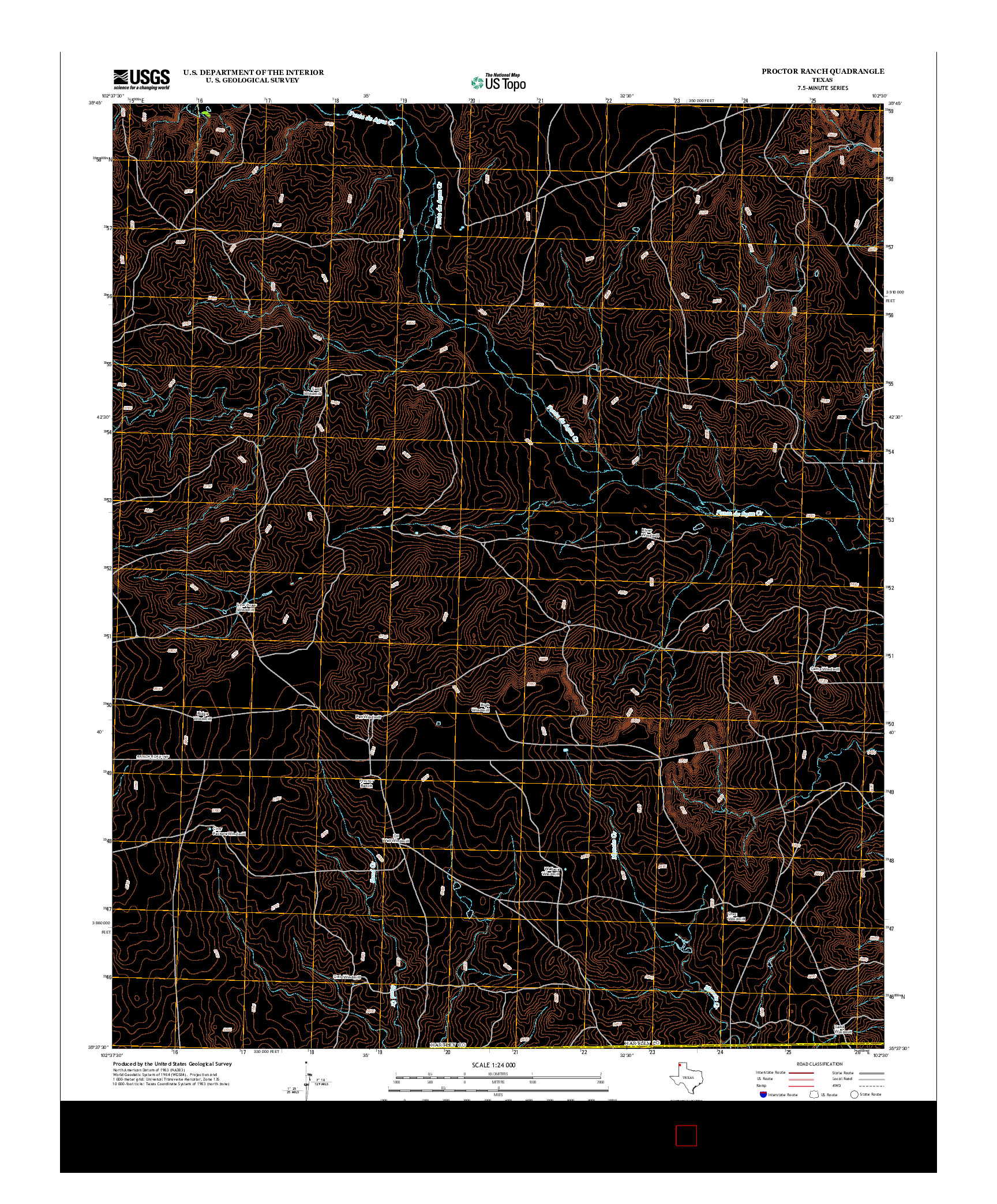 USGS US TOPO 7.5-MINUTE MAP FOR PROCTOR RANCH, TX 2012