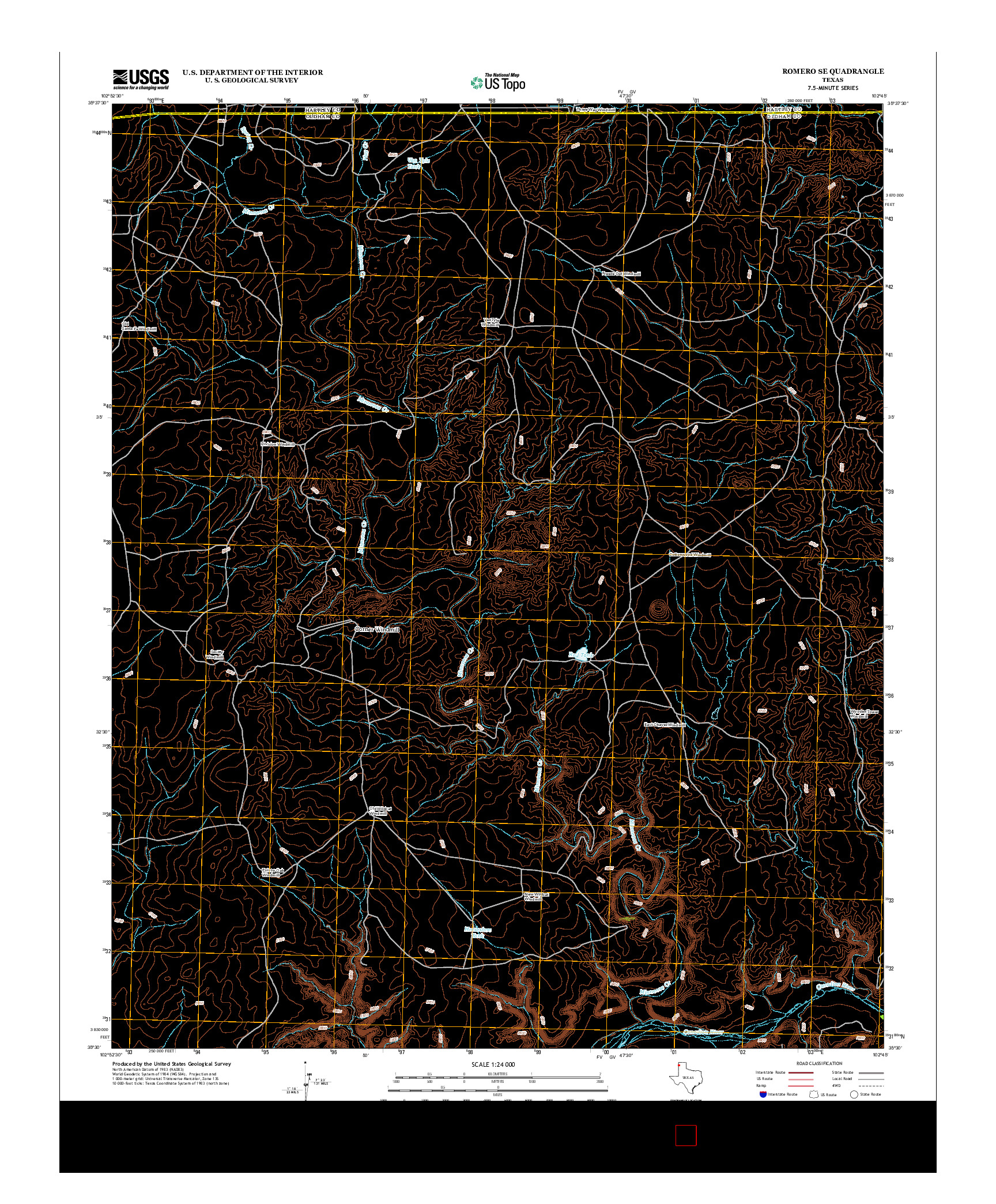 USGS US TOPO 7.5-MINUTE MAP FOR ROMERO SE, TX 2012