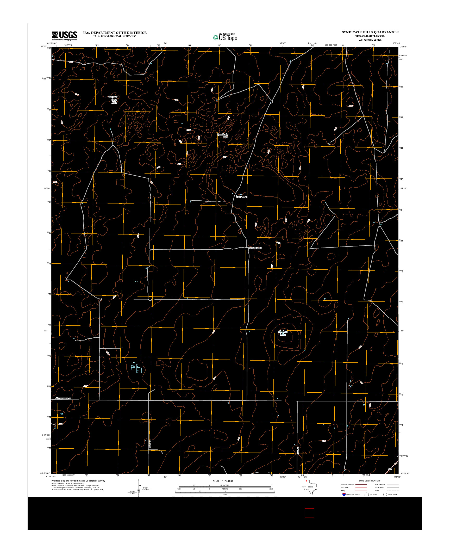 USGS US TOPO 7.5-MINUTE MAP FOR SYNDICATE HILLS, TX 2012