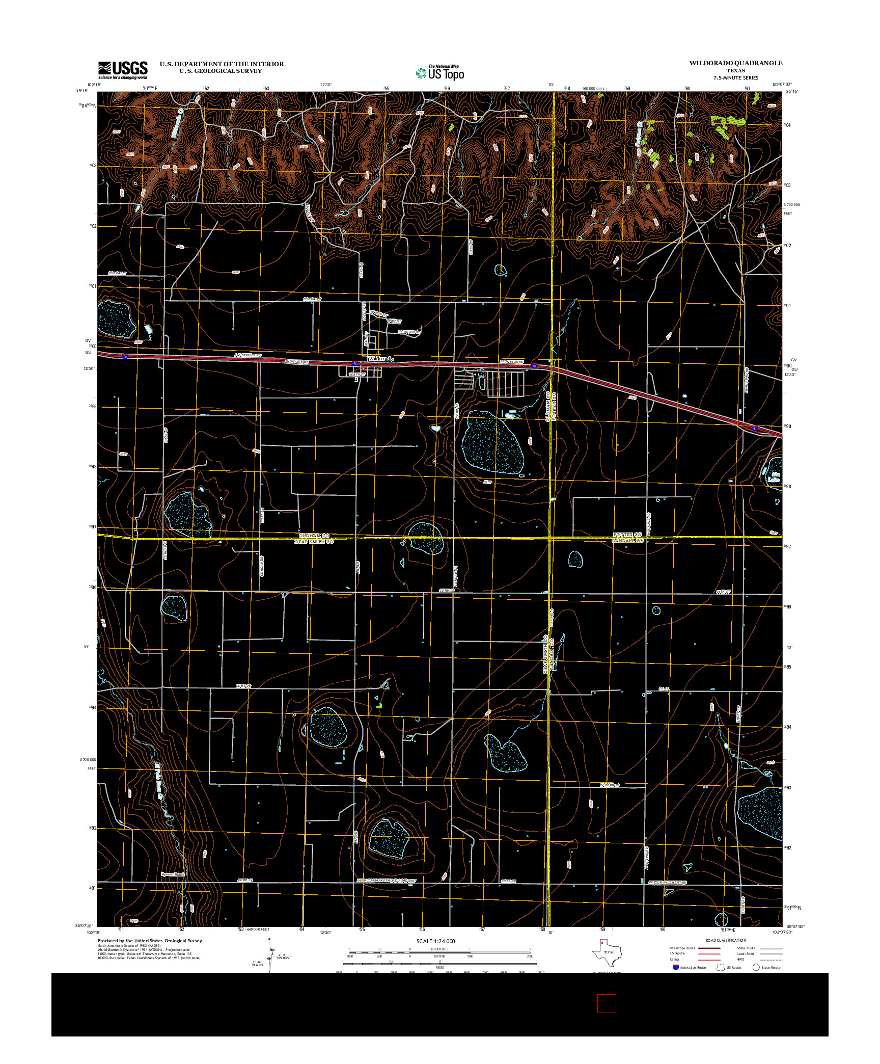 USGS US TOPO 7.5-MINUTE MAP FOR WILDORADO, TX 2012