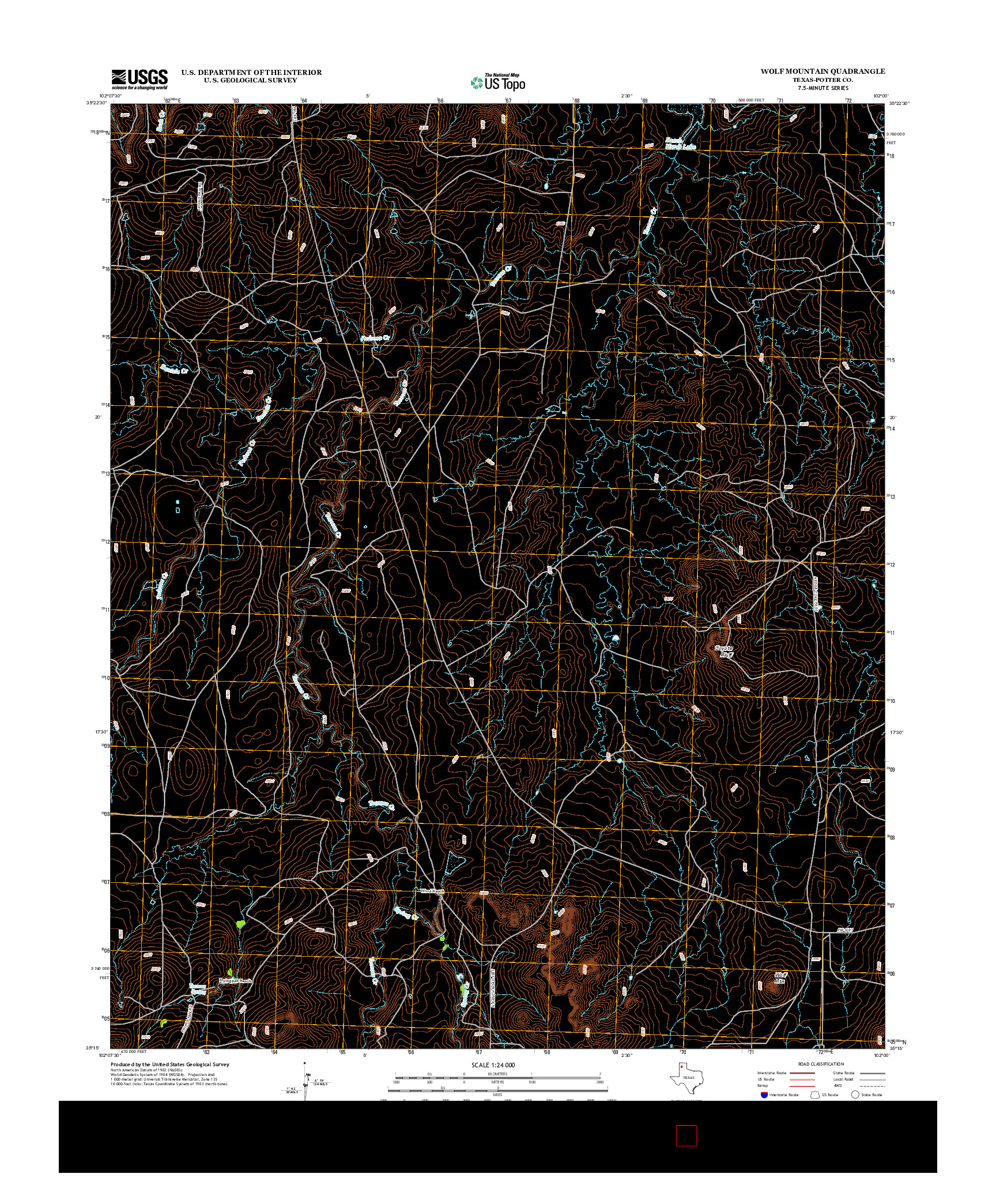 USGS US TOPO 7.5-MINUTE MAP FOR WOLF MOUNTAIN, TX 2012