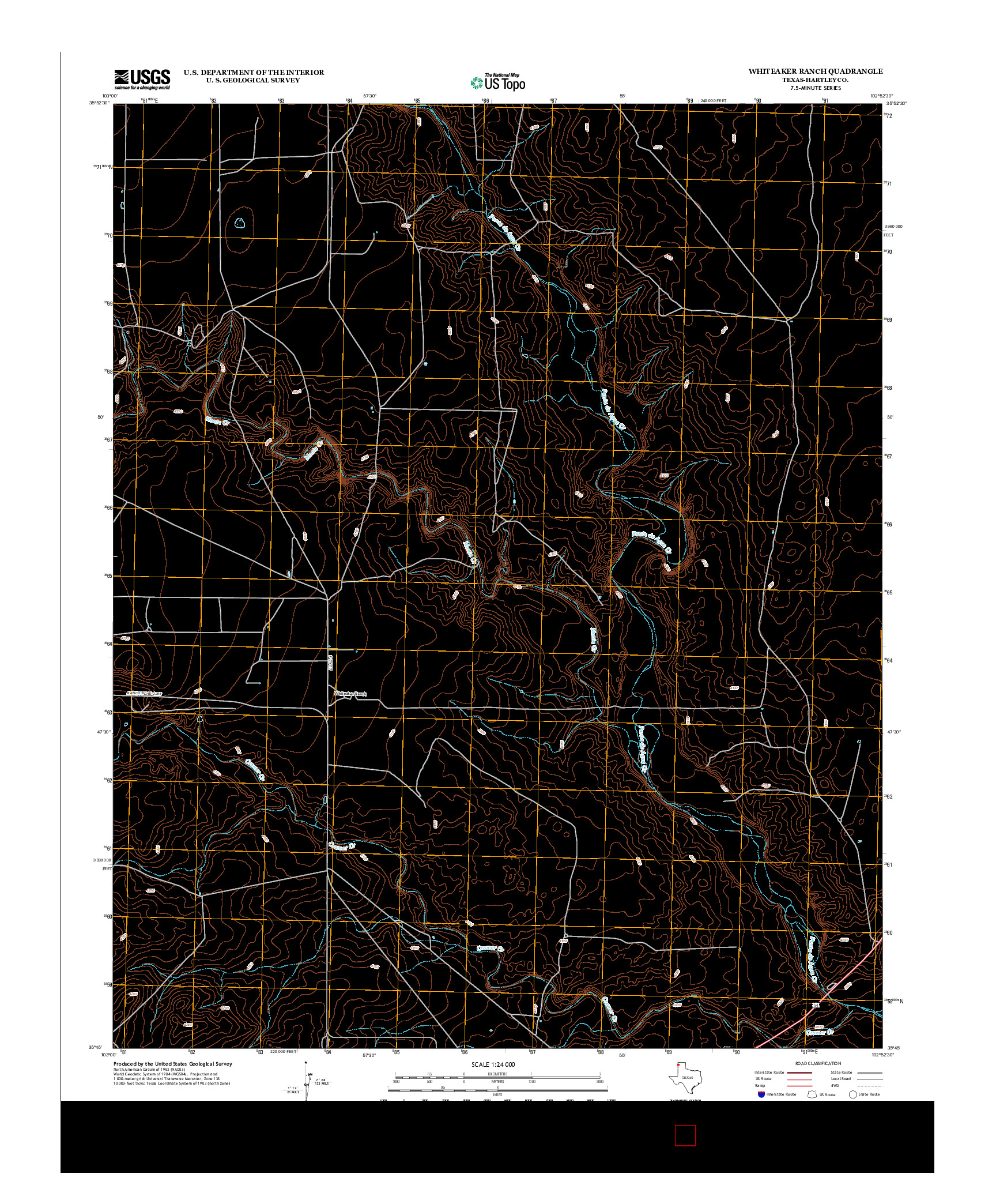 USGS US TOPO 7.5-MINUTE MAP FOR WHITEAKER RANCH, TX 2012