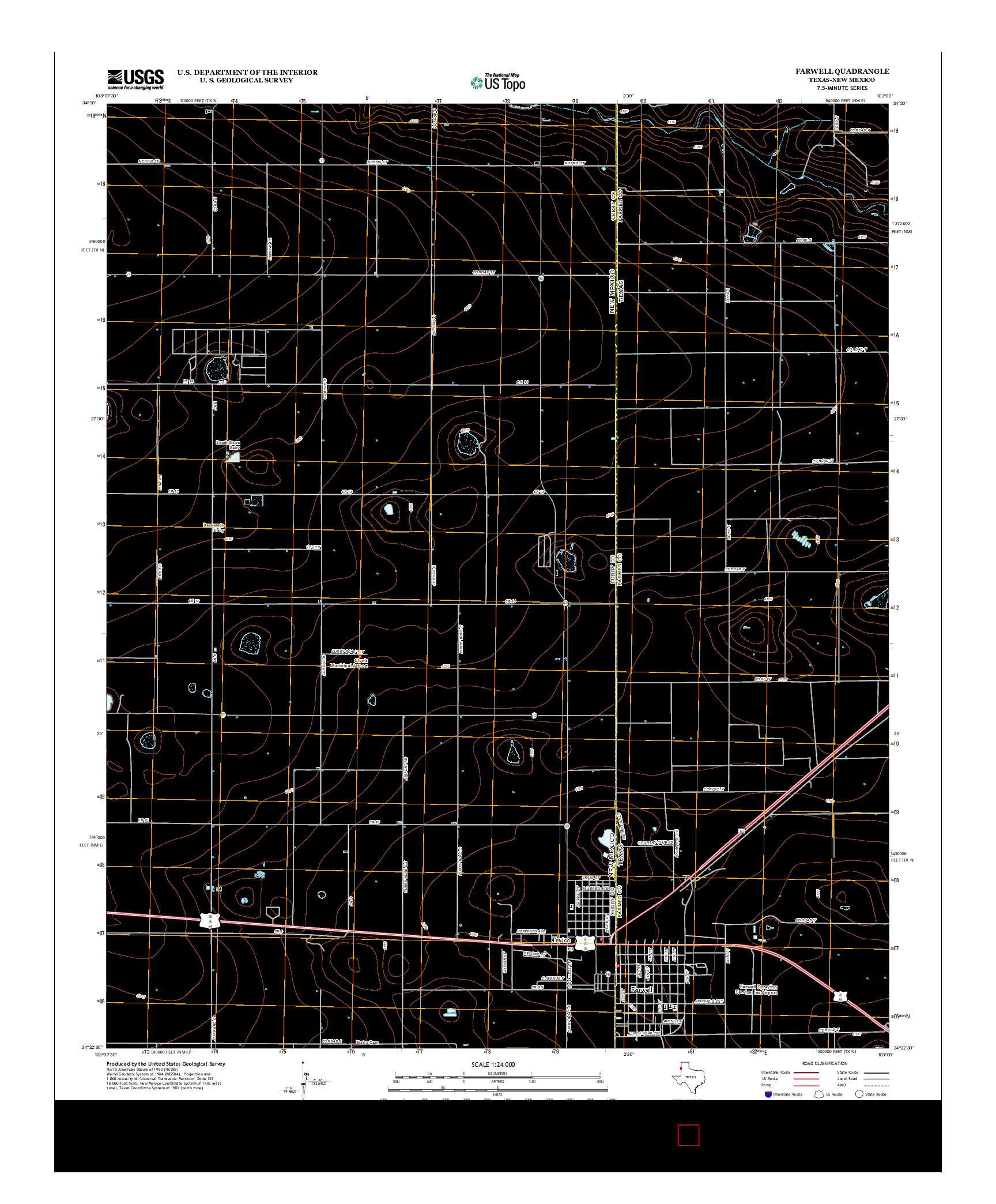 USGS US TOPO 7.5-MINUTE MAP FOR FARWELL, TX-NM 2012