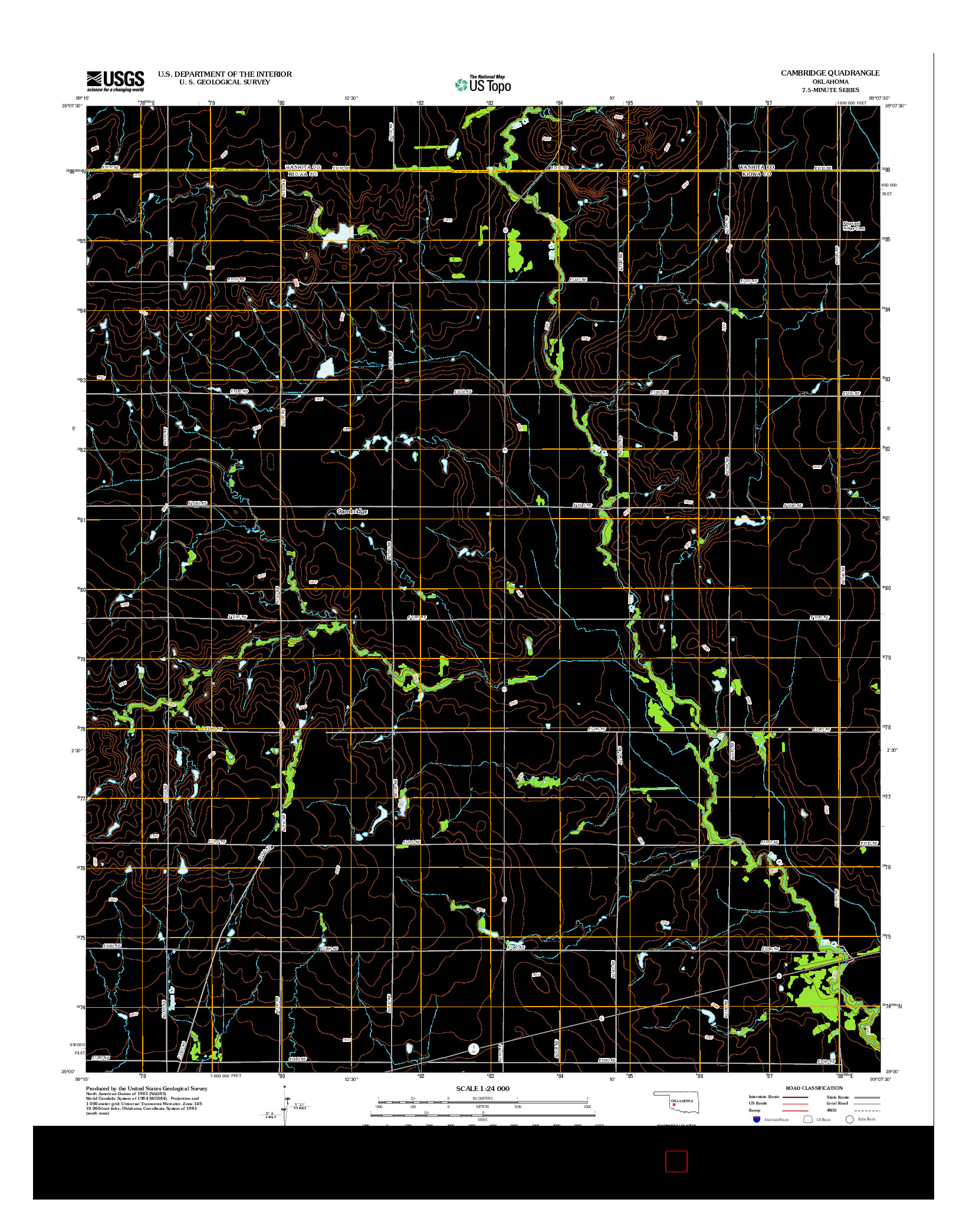 USGS US TOPO 7.5-MINUTE MAP FOR CAMBRIDGE, OK 2012