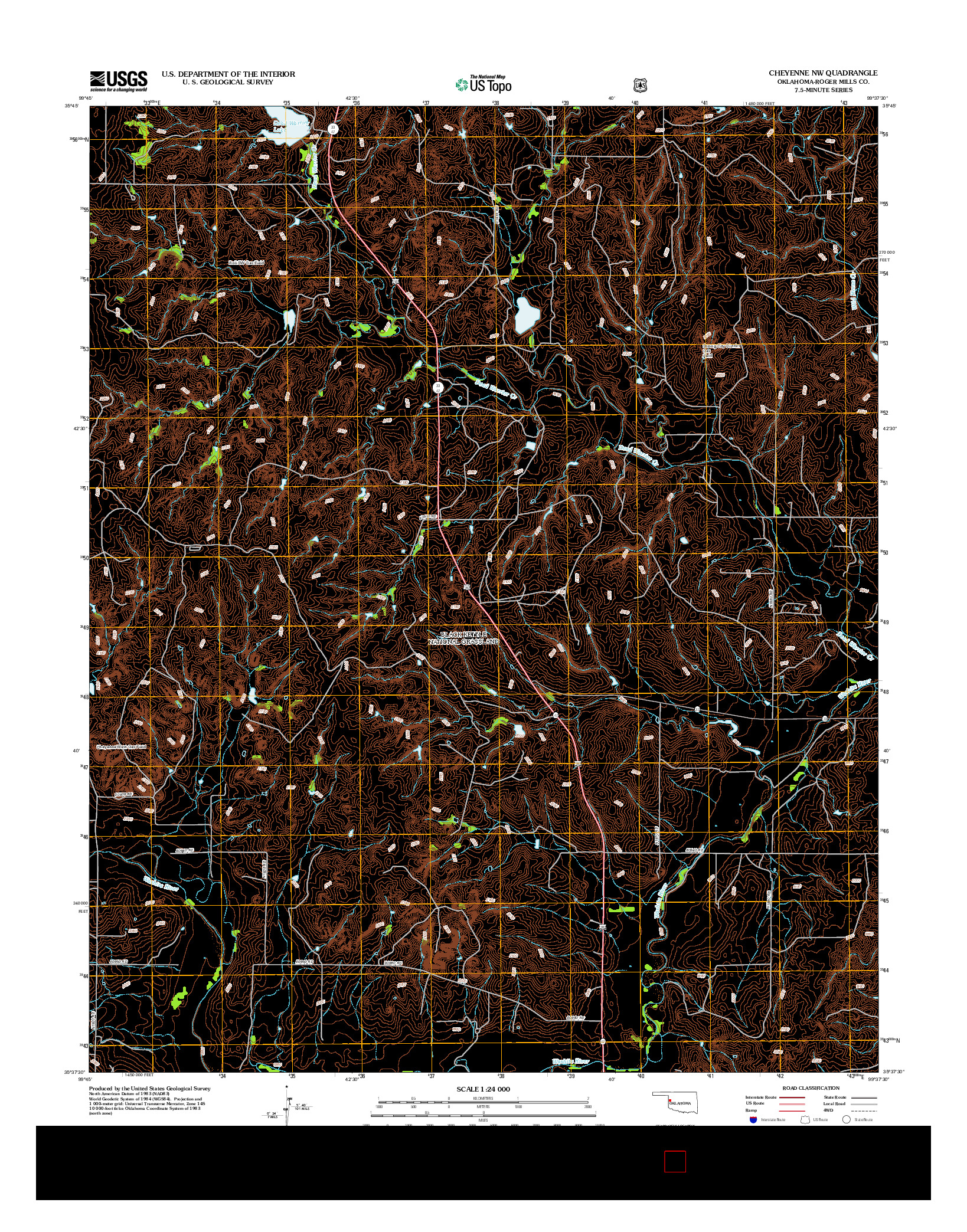 USGS US TOPO 7.5-MINUTE MAP FOR CHEYENNE NW, OK 2012