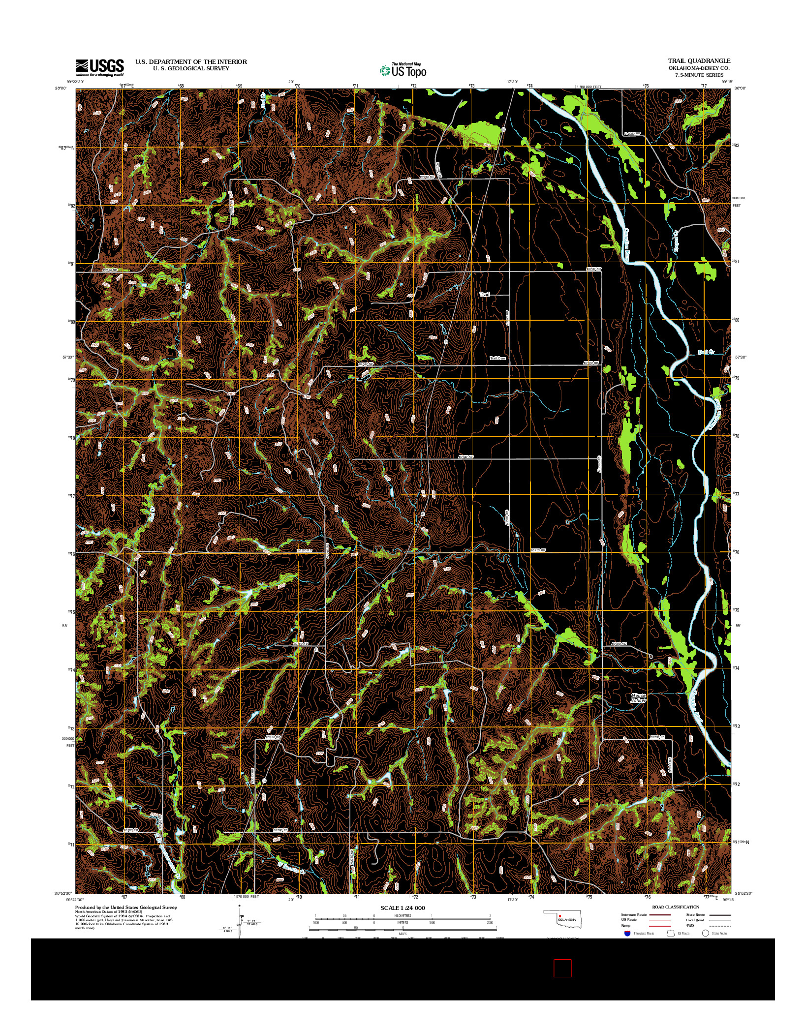 USGS US TOPO 7.5-MINUTE MAP FOR TRAIL, OK 2012