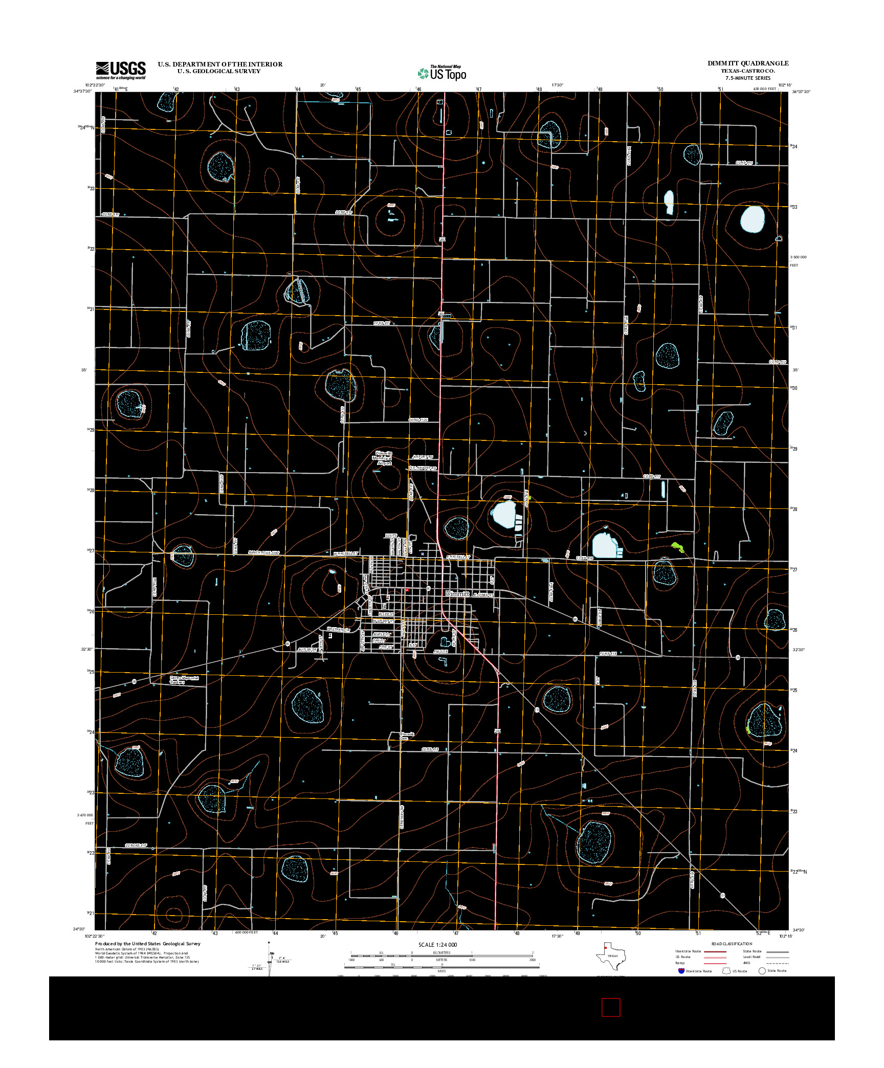 USGS US TOPO 7.5-MINUTE MAP FOR DIMMITT, TX 2012