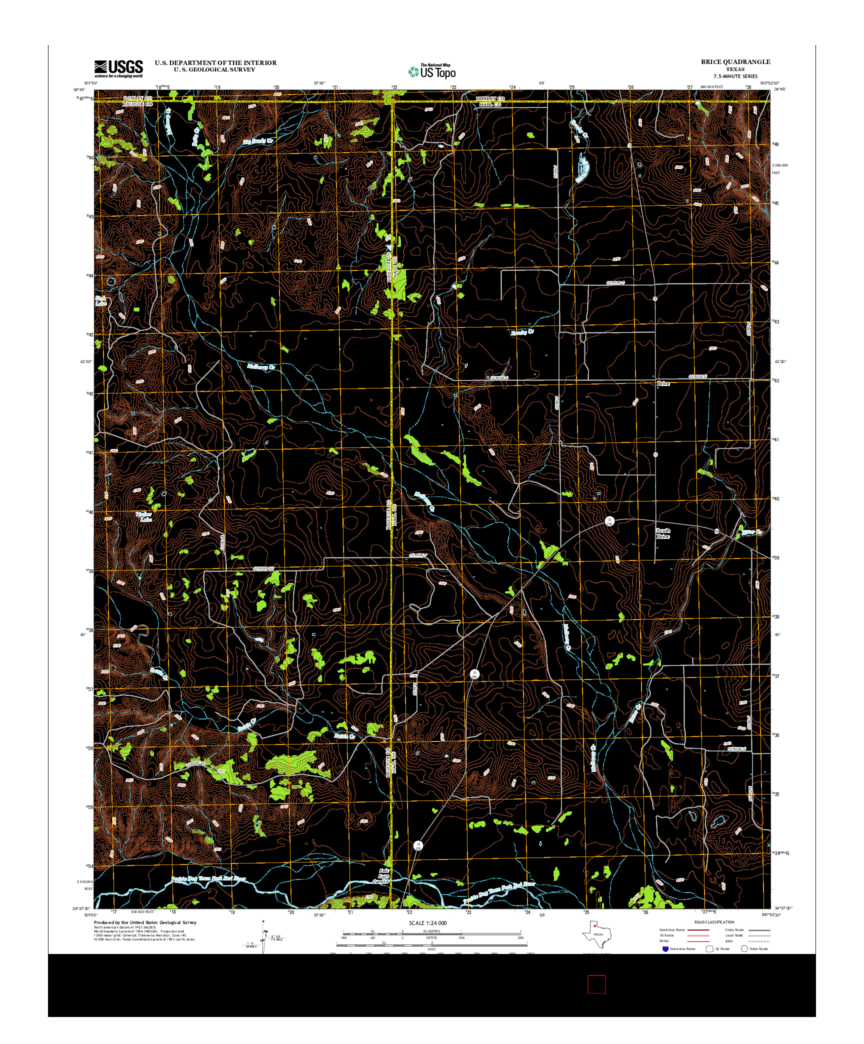 USGS US TOPO 7.5-MINUTE MAP FOR BRICE, TX 2012