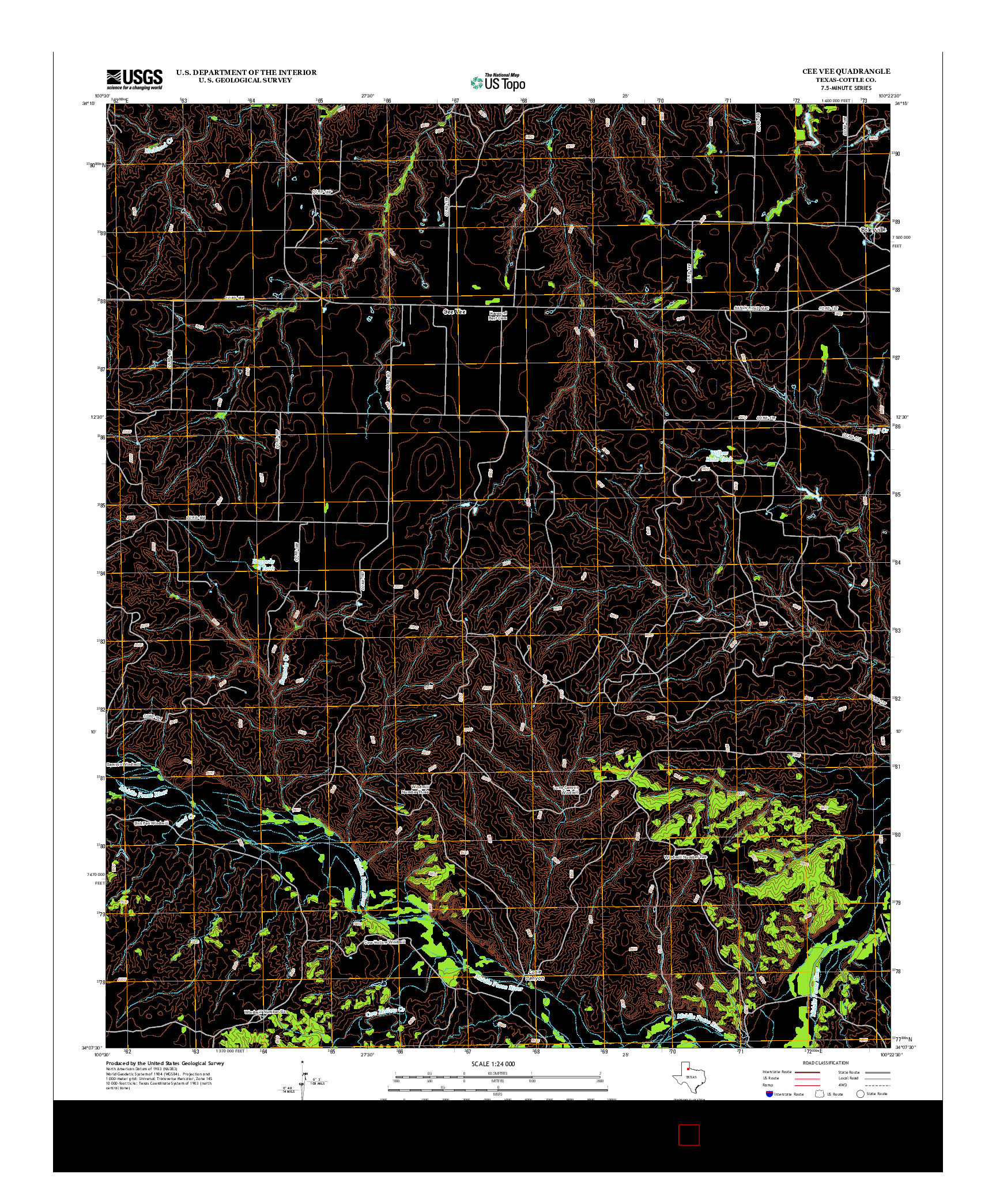 USGS US TOPO 7.5-MINUTE MAP FOR CEE VEE, TX 2012