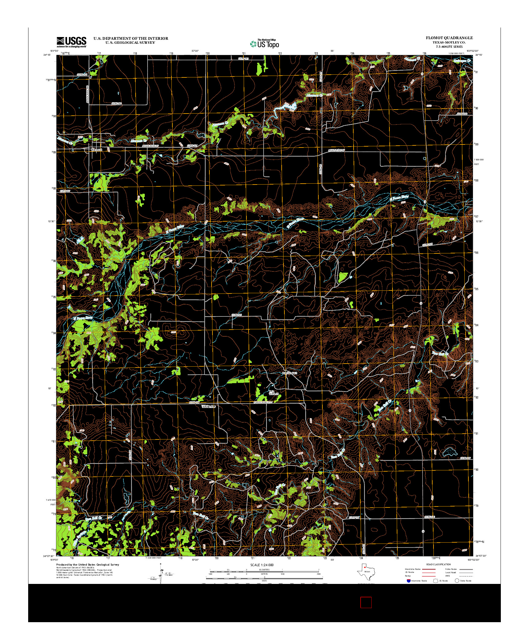 USGS US TOPO 7.5-MINUTE MAP FOR FLOMOT, TX 2012
