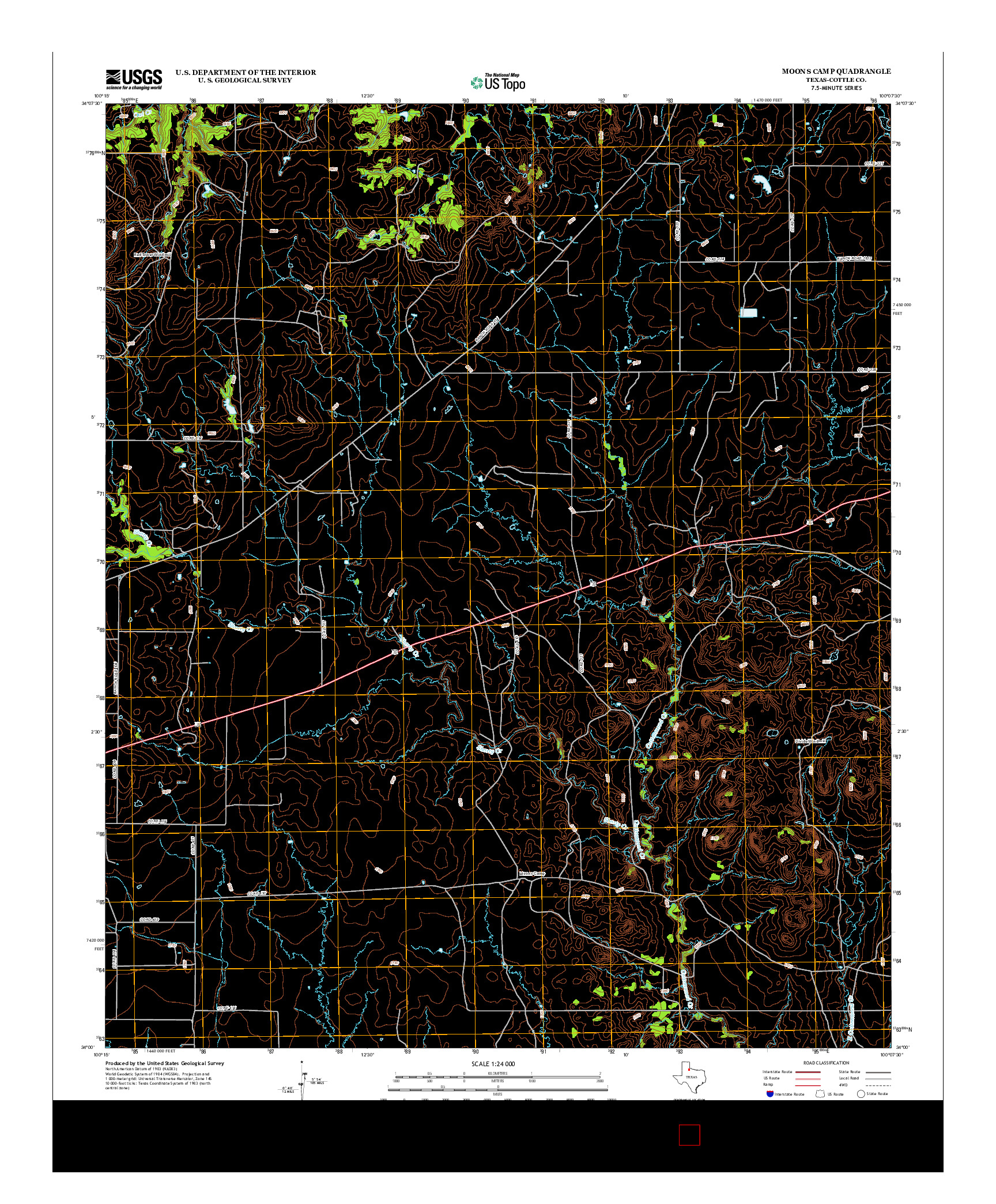USGS US TOPO 7.5-MINUTE MAP FOR MOONS CAMP, TX 2012