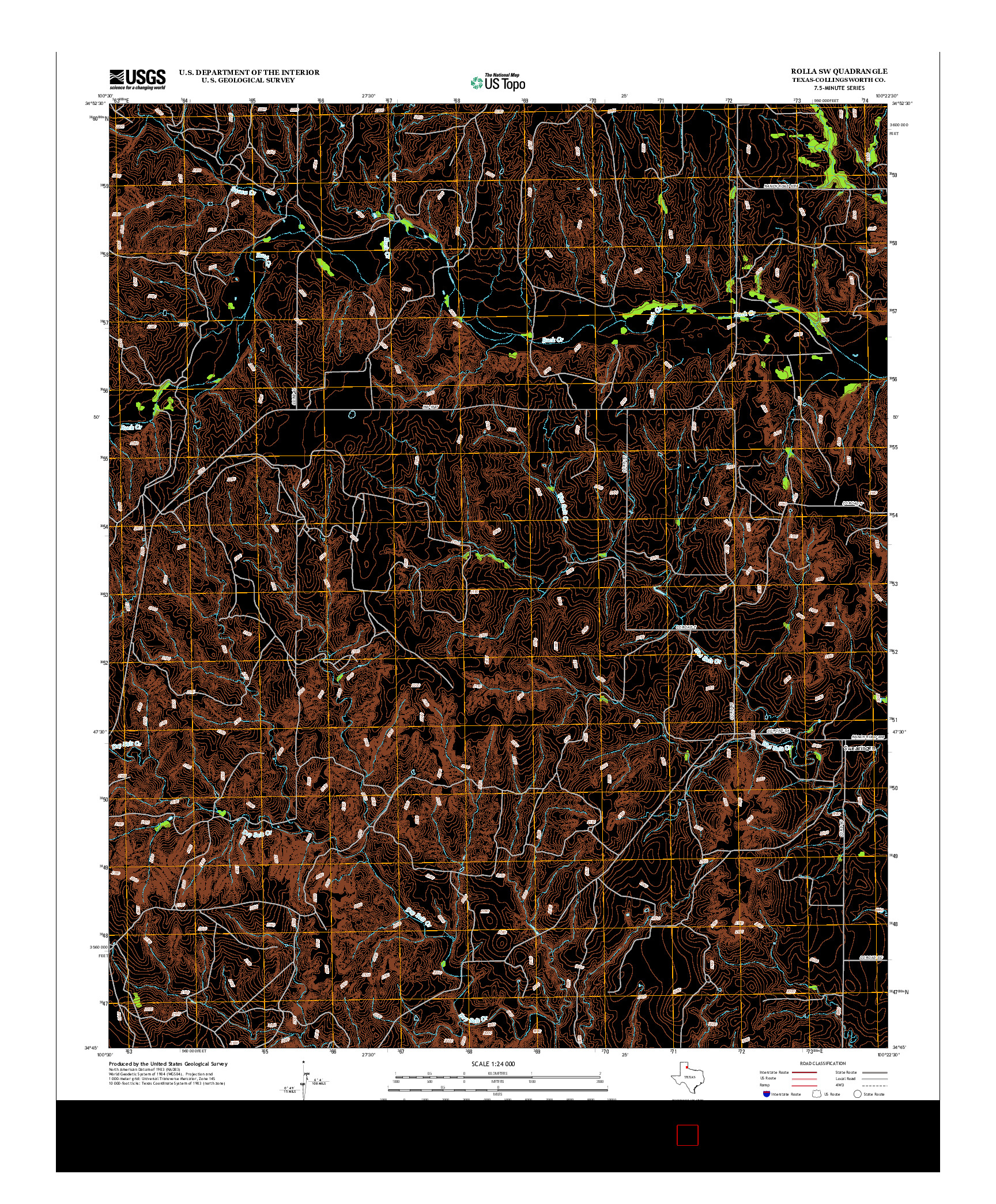 USGS US TOPO 7.5-MINUTE MAP FOR ROLLA SW, TX 2012
