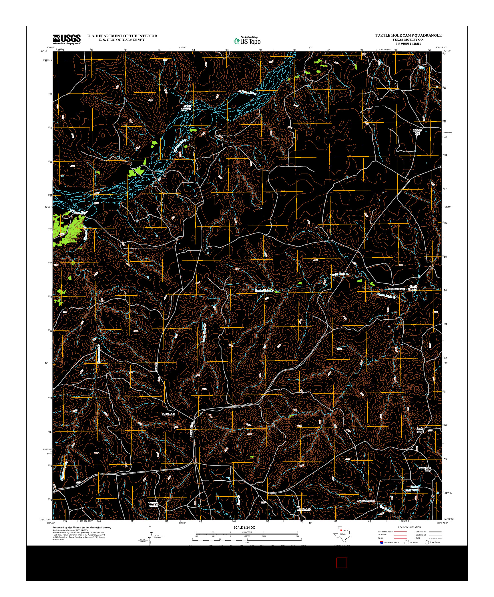 USGS US TOPO 7.5-MINUTE MAP FOR TURTLE HOLE CAMP, TX 2012