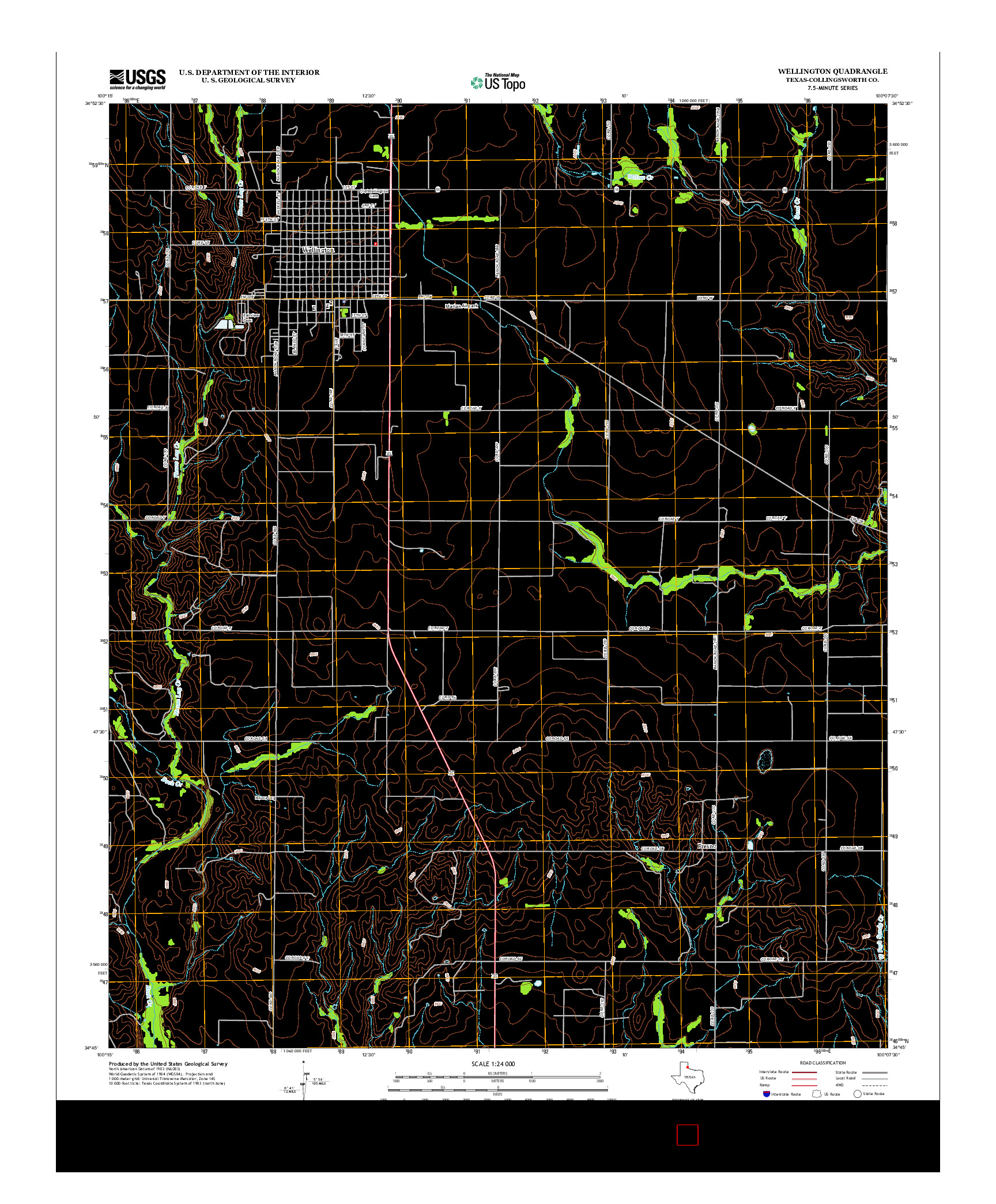 USGS US TOPO 7.5-MINUTE MAP FOR WELLINGTON, TX 2012