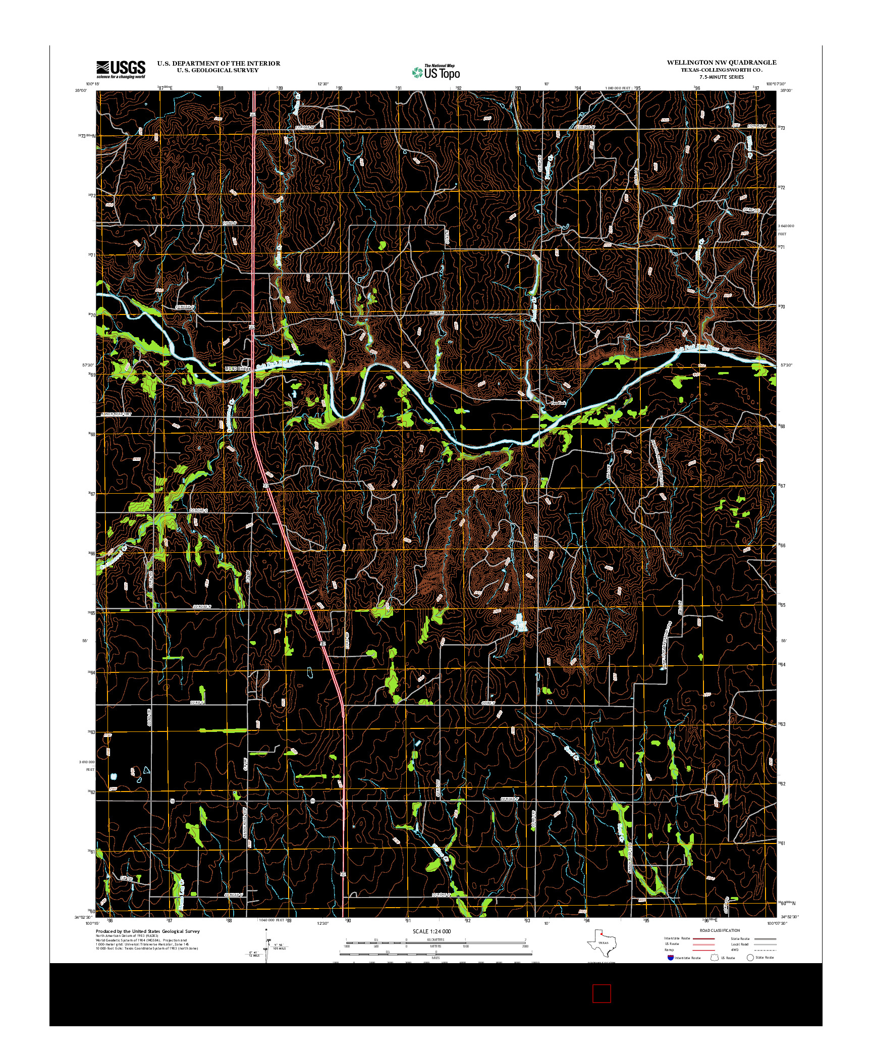 USGS US TOPO 7.5-MINUTE MAP FOR WELLINGTON NW, TX 2012