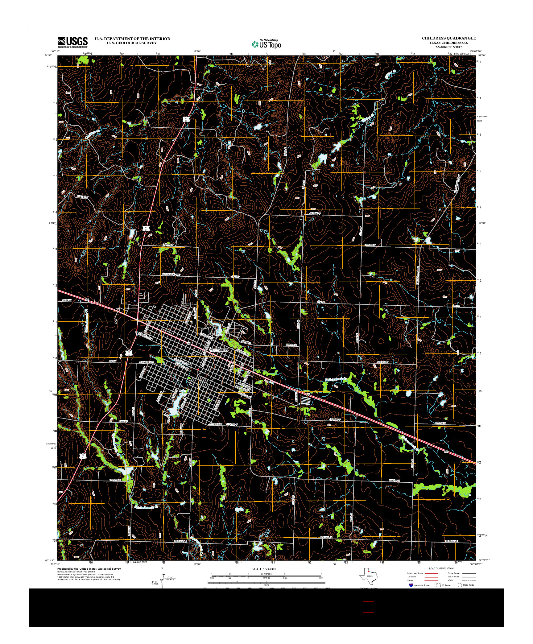 USGS US TOPO 7.5-MINUTE MAP FOR CHILDRESS, TX 2012