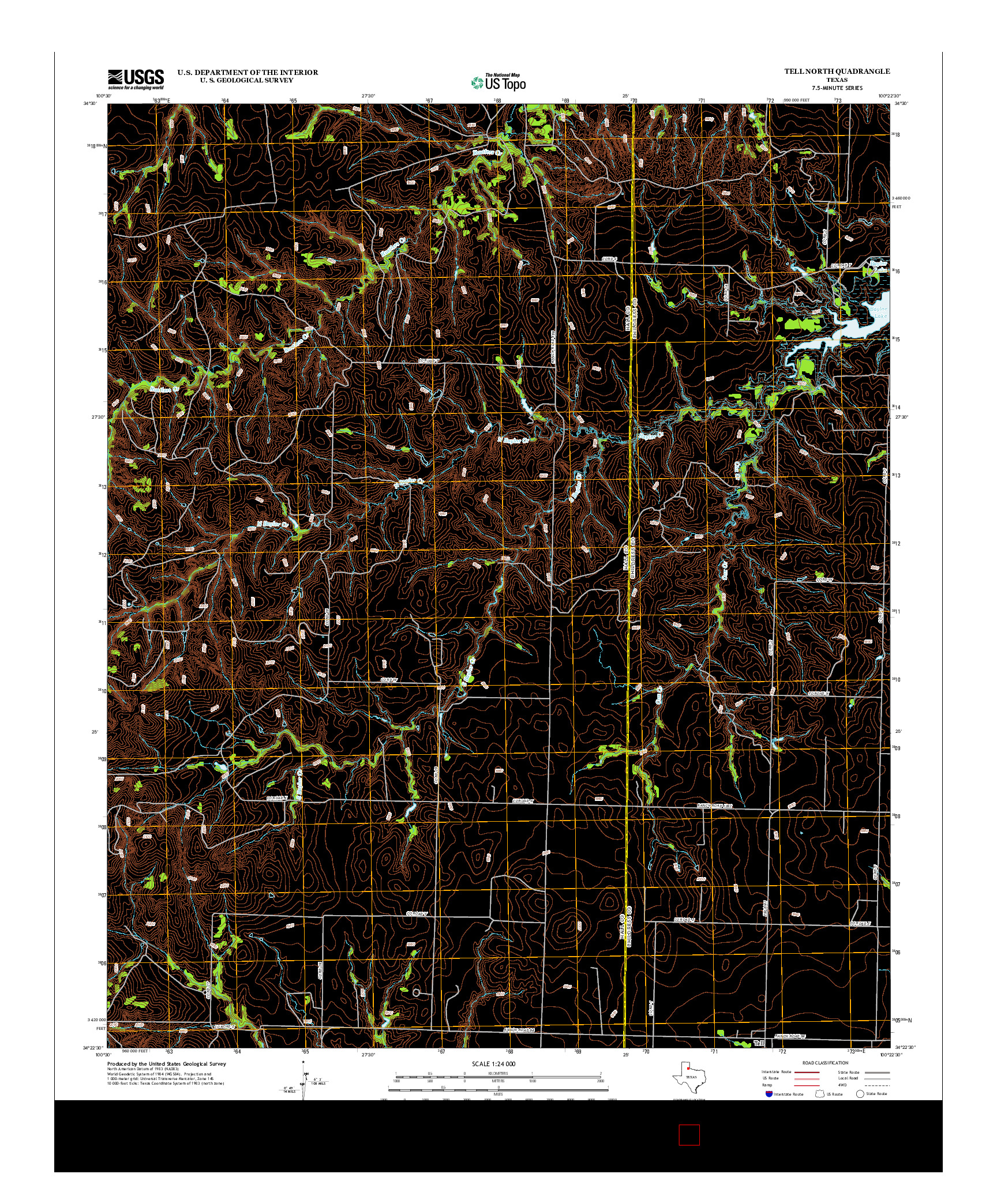 USGS US TOPO 7.5-MINUTE MAP FOR TELL NORTH, TX 2012