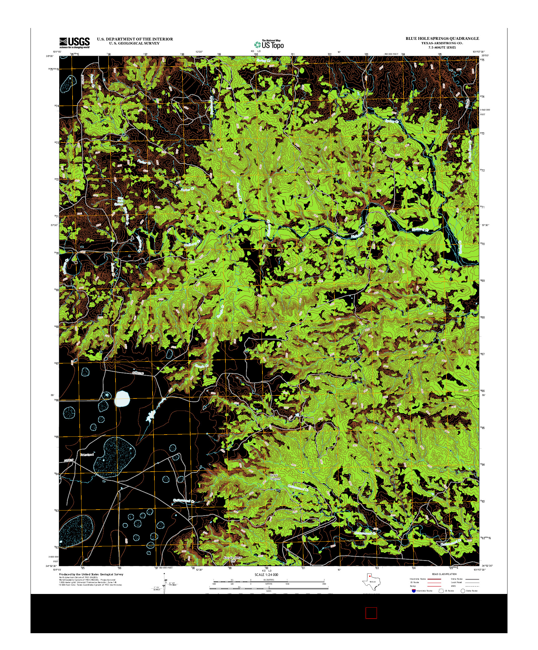 USGS US TOPO 7.5-MINUTE MAP FOR BLUE HOLE SPRINGS, TX 2012