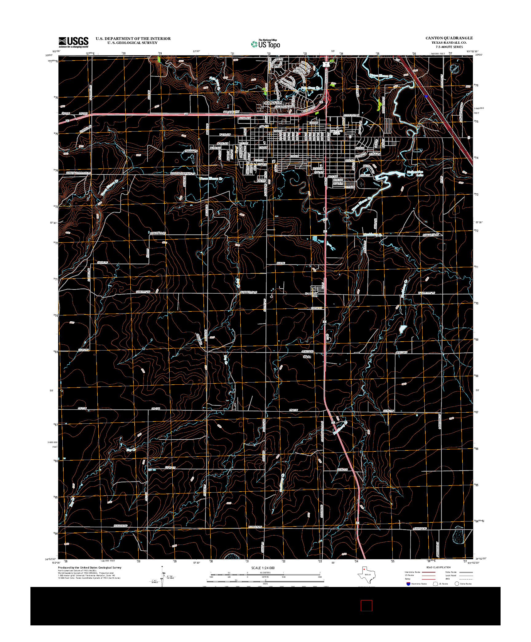 USGS US TOPO 7.5-MINUTE MAP FOR CANYON, TX 2012