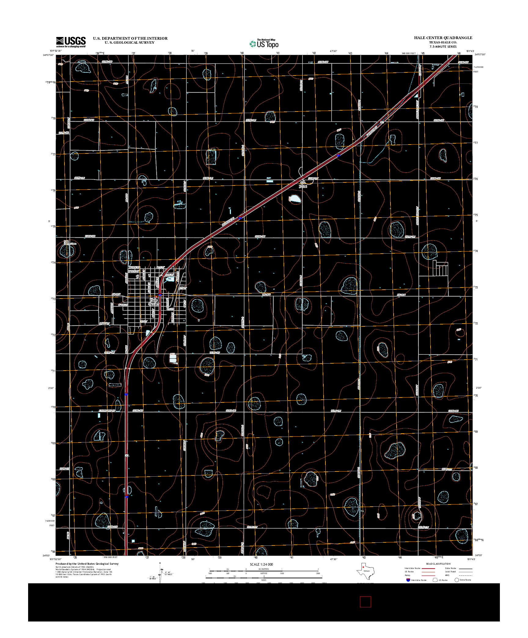 USGS US TOPO 7.5-MINUTE MAP FOR HALE CENTER, TX 2012