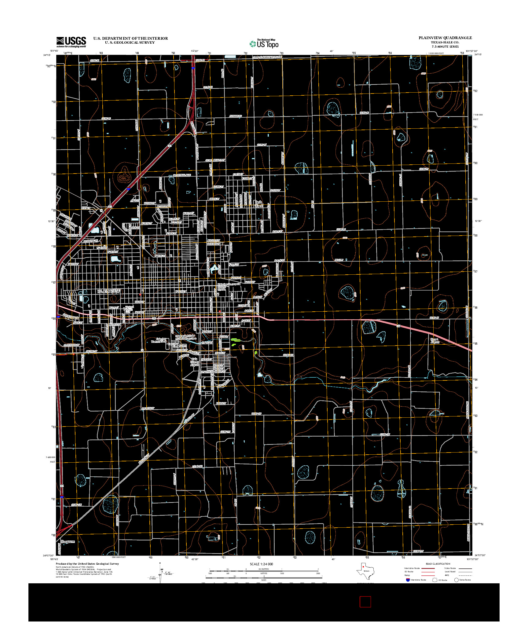 USGS US TOPO 7.5-MINUTE MAP FOR PLAINVIEW, TX 2012